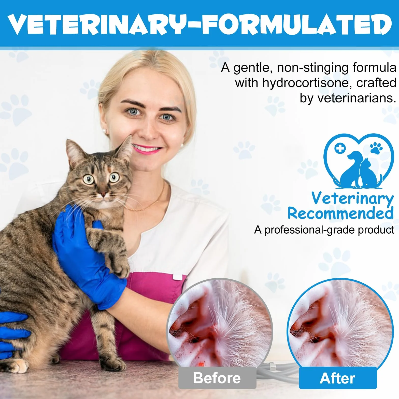 Gotas para los oídos para gatos, perros, mascotas pequeñas, gotas antisépticas para los oídos para animales, picazón y olores, limpiar, proteger, combate infecciones y calma la irritación, detiene los