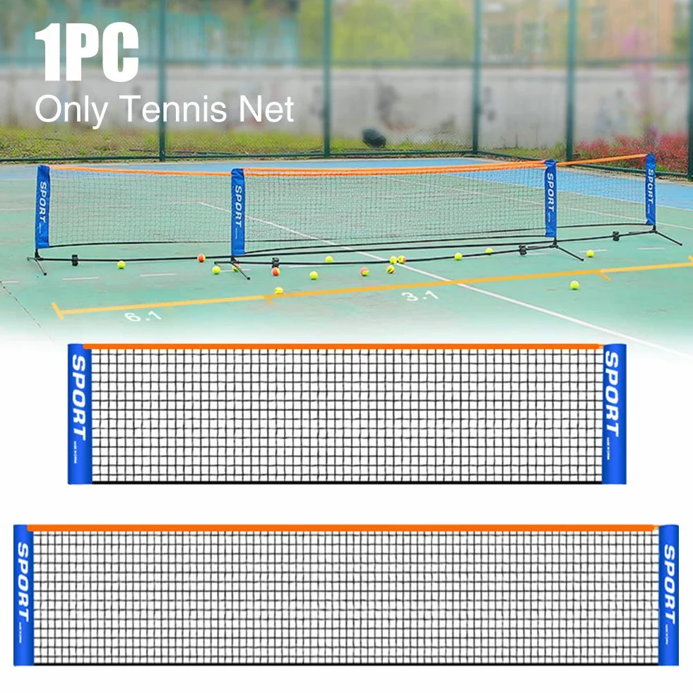 Red de Tenis Portátil 4-6 m Plegable Bádminton Voleibol para Niños Adultos Interior Exterior
