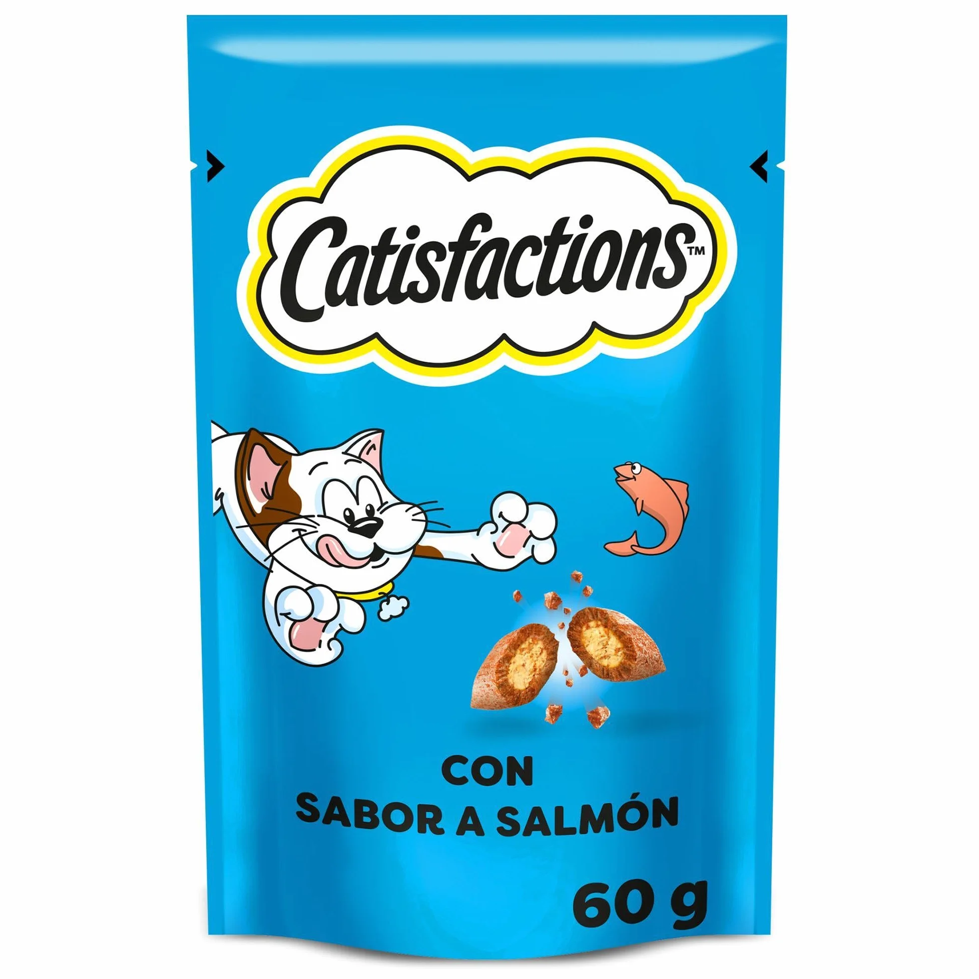 Mars Catisfactions Premios para Gatos, Sabor Salmón (Pack de 6 x 60g)