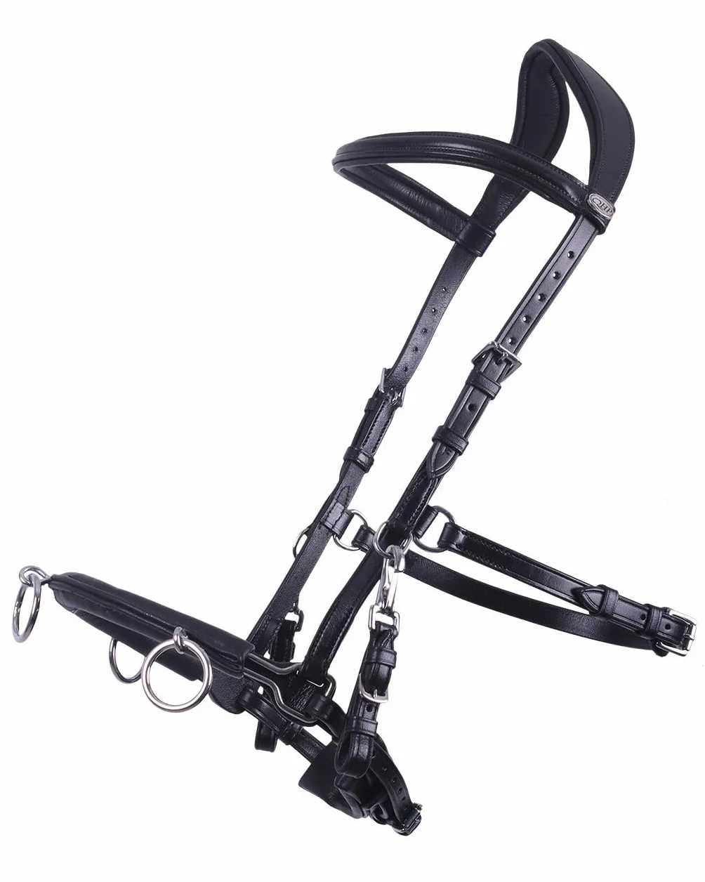 QHP Cavesson Leather in Size: COB. - Negro - COB