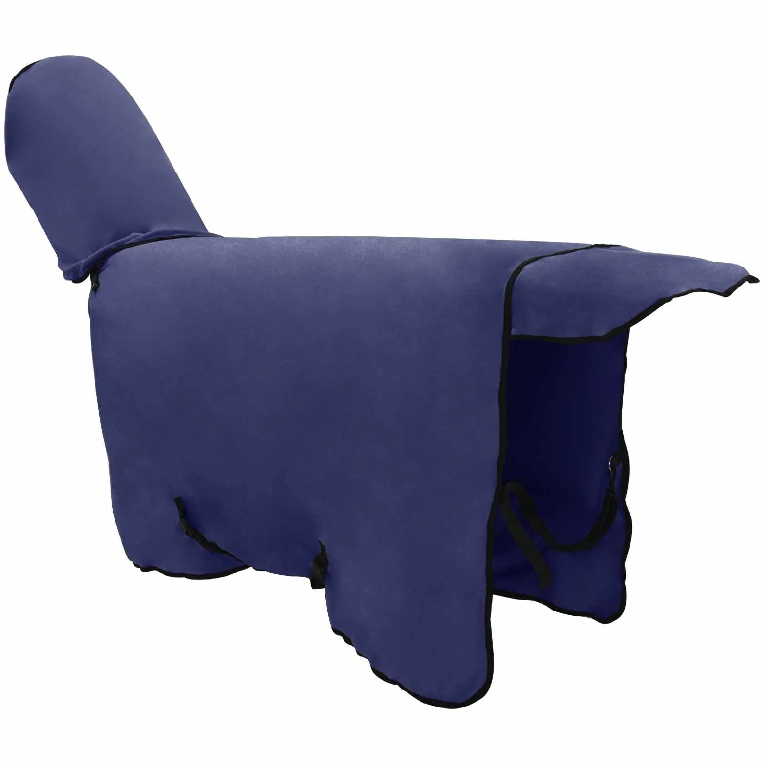 Manta para caballo azul marino, 95 cm, poliéster, transpirable e impermeable, con forro resistente a desgarros para pastos, establos, exteriores, transición e invierno, incluye protector de pecho y