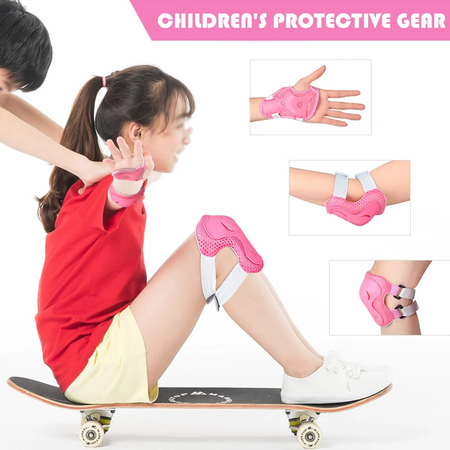 BDSHUNBF Set 6 Piezas Protecciones Patines Niño Niña Rodilleras Coderas Muñequeras