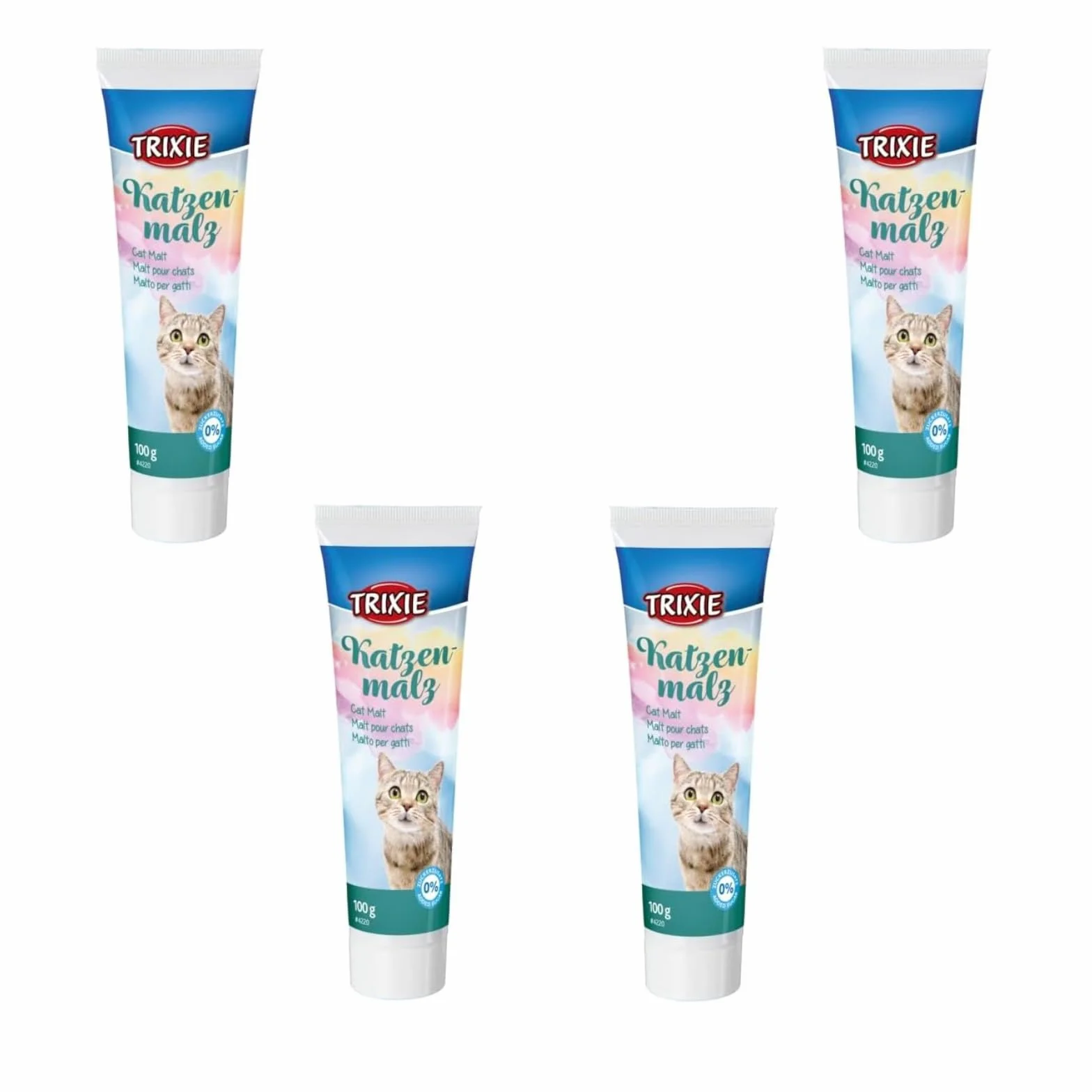 Trixie Cat Malt | Paquete de 4 | 4 x 100 g | Alimento complementario para gatos Que Puede favorecer la formación de Bolas de Pelo | Puede Ayudar a Mejorar la digestión