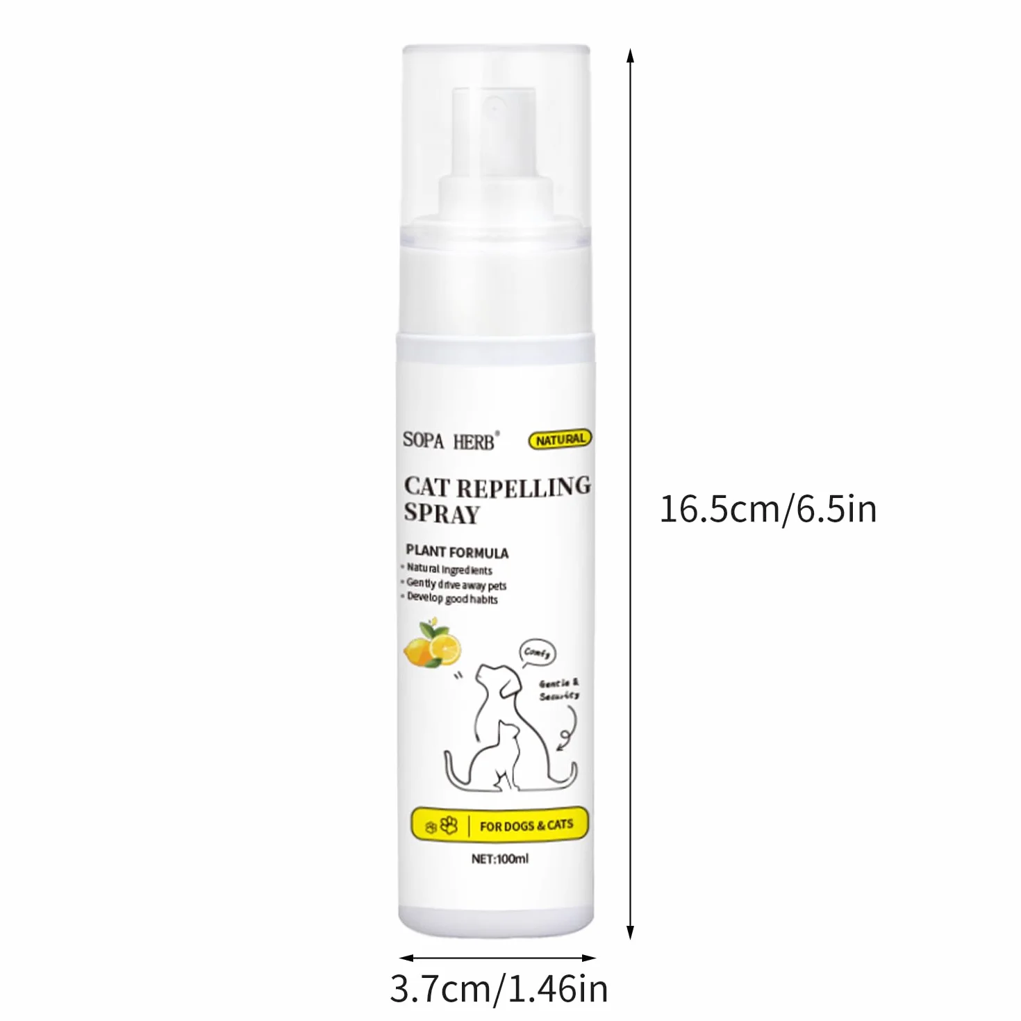 Sopa - Spray repelente para gatos, fórmula natural a base de plantas, protección interior y exterior, 100 ml