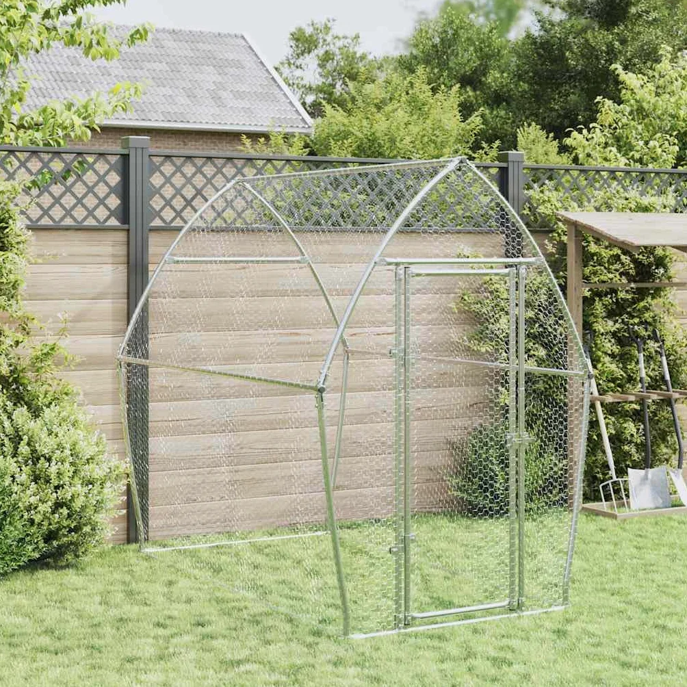 Jaula para pollos de acero galvanizado, estable gallinero exterior, gran recinto para aves de corral para gallinas, patos y animales pequeños, recinto al aire libre para el jardín, 200 x 105 x