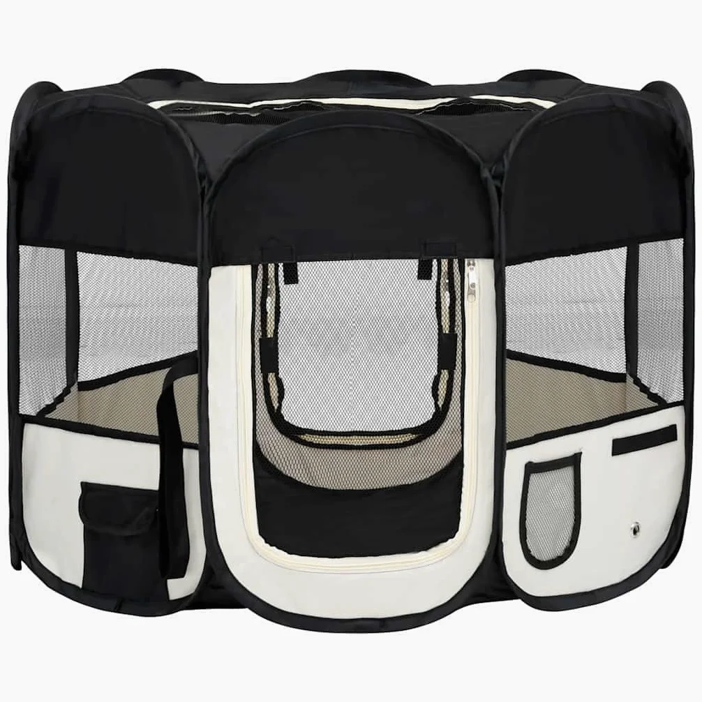 Parque plegable para cachorros, 90 x 90 x 58 cm, caja portátil para perros y cachorros, ideal para entrenamiento y juego, interior y exterior