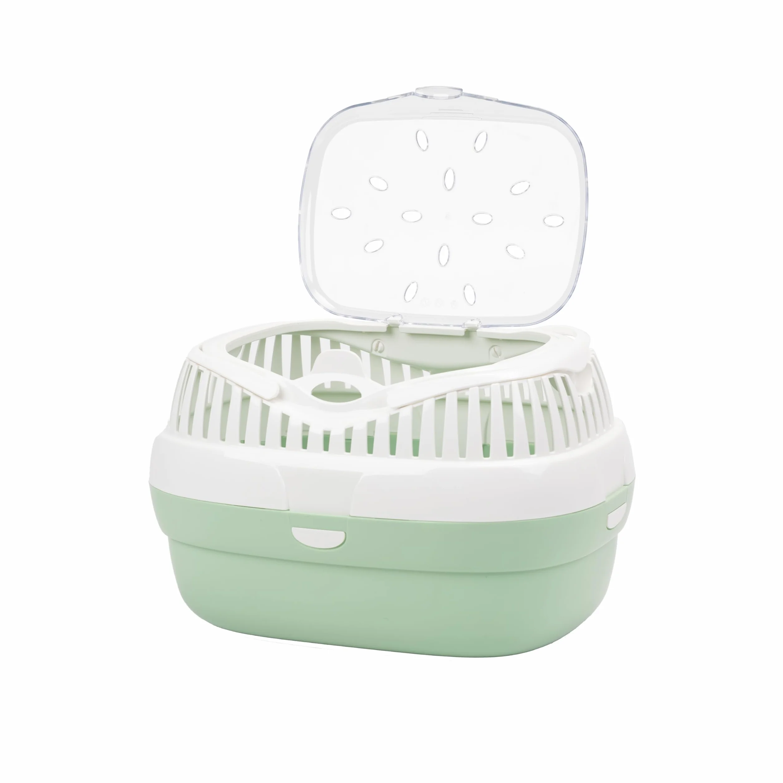 Ferplast Trasportín para Conejos, Conejillos de Indias y Ratones ALADINO Large Jaula de Viaje para roedores y Conejos, Plástico, Rejillas de ventilación, Cómoda asa, 36 x 26 x h 23 cm Verde