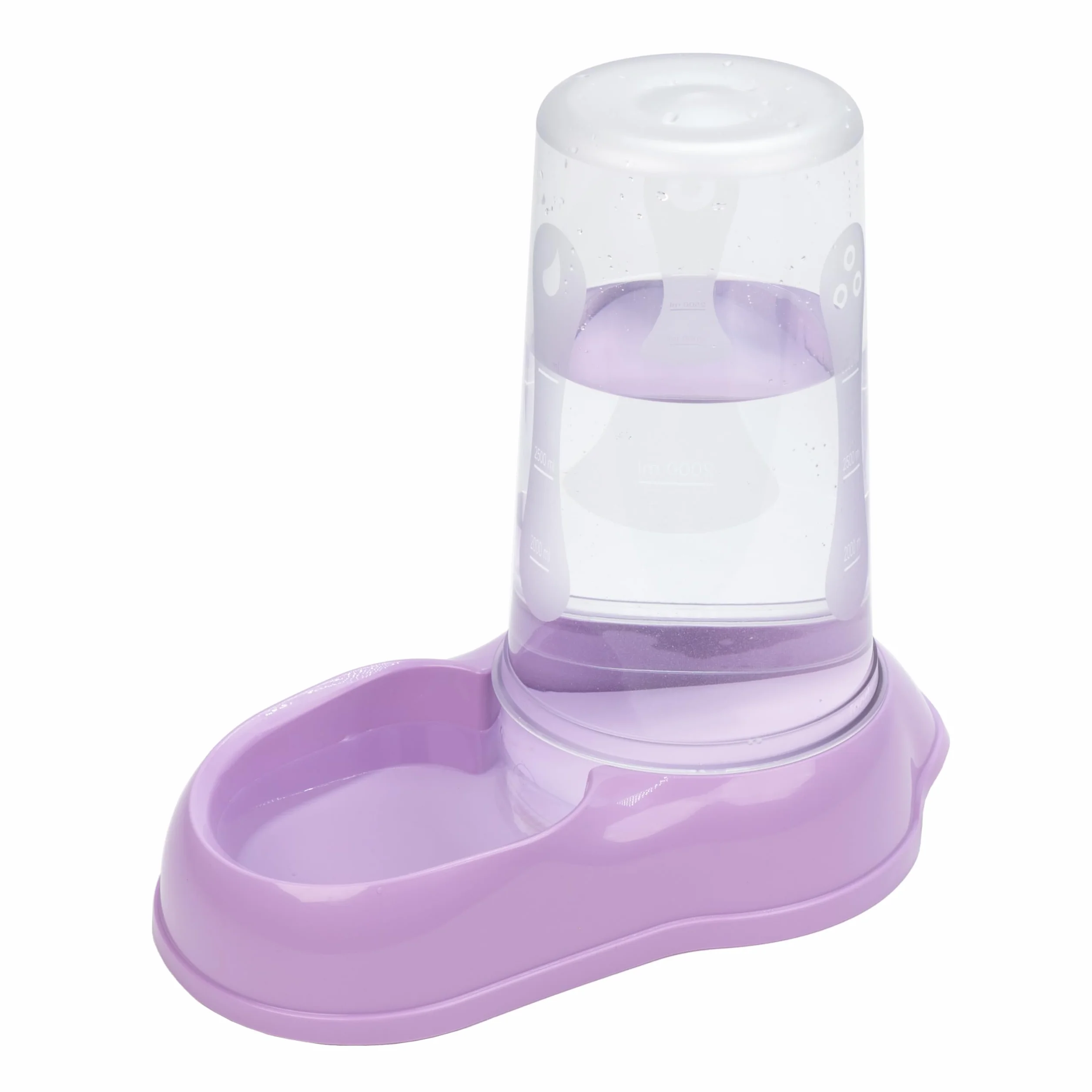 Ferplast Dispensador de Comida o Agua para Perro Comedero para Agua y Comida Seca 3 litros, Fondo Antideslizante, 20 x 33,5 x h 31 cm Lila