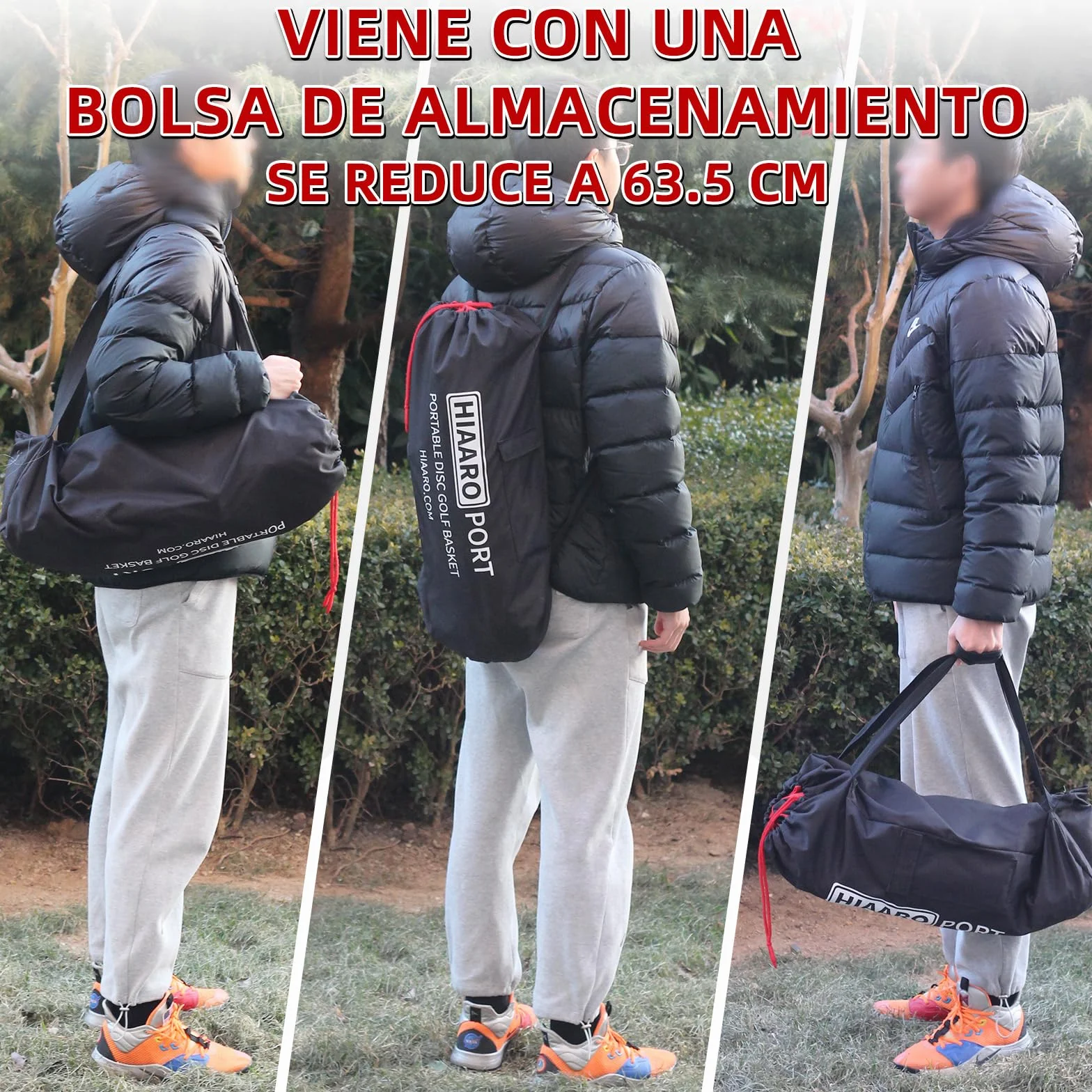 Cesta de Golf Portátil con Diana Plegable y Bolsa de Transporte