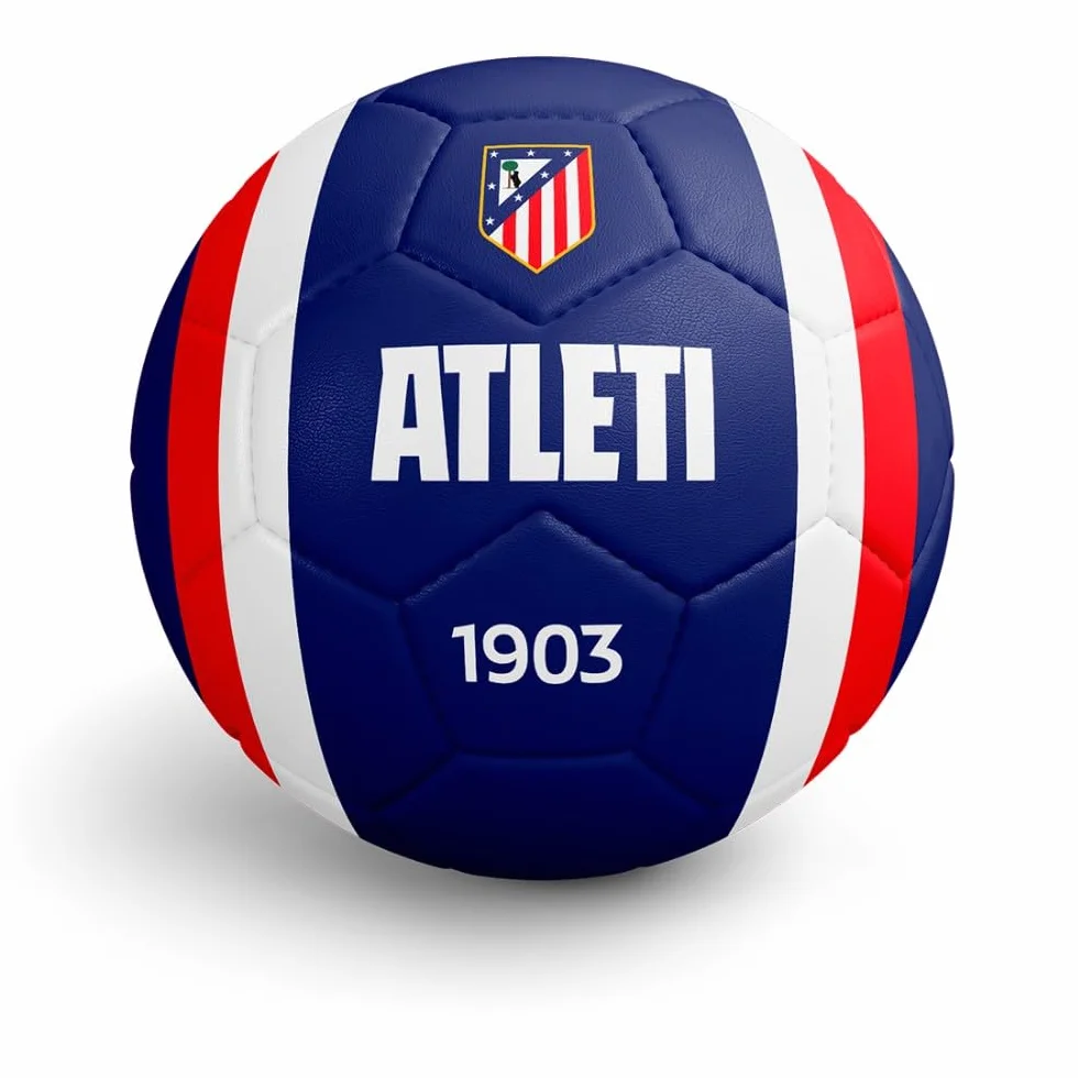 Balón Atlético de Madrid Grande Talla 5 Azul Escudo clásico