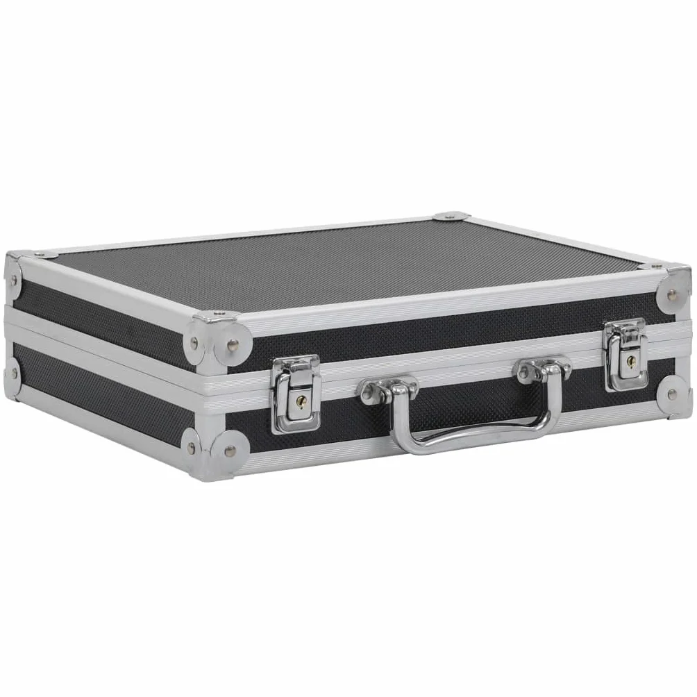 vidaXL Maletín para Armas de Aluminio y ABS con Cerradura Llaves Negro