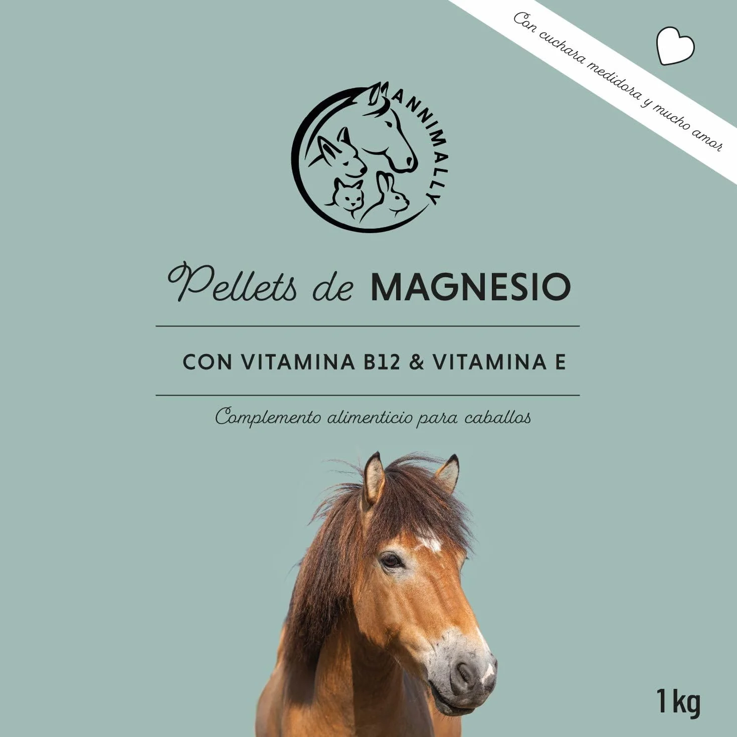 Annimally Pellets de Magnesio para Caballos 1 kg - Acetato de Magnesio y Óxido de Magnesio para una máxima biodisponibilidad