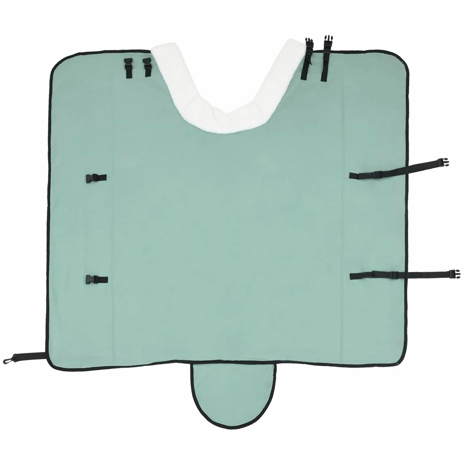 Manta para caballo verde oscuro de 135 cm, forro polar, manta de invierno con hebillas ajustables y diseño a prueba de viento para transporte de pastos, transpirable, con cinturón abdominal y