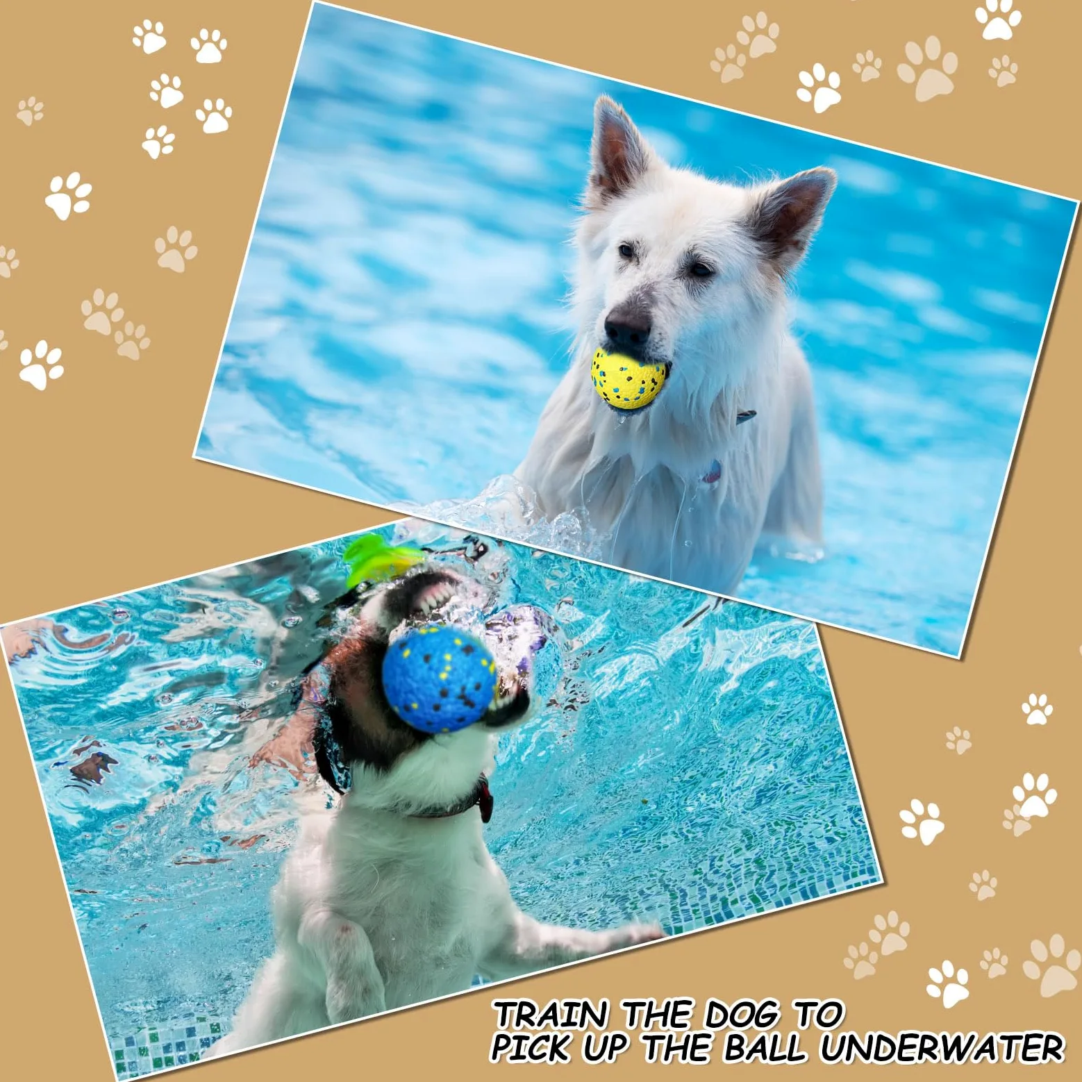 Aliceset 4 pelotas de tenis para perros para masticadores agresivos, juguetes indestructibles para la dentición, juguete duradero para masticar cachorros, juguete flotante para perros grandes,