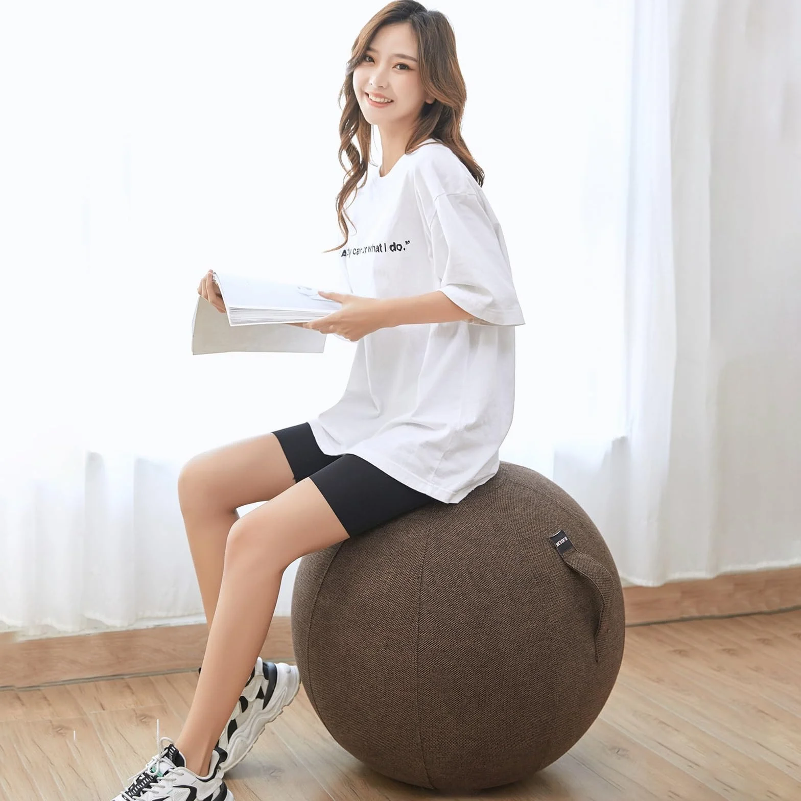 Silla de Pelota de Yoga 65 cm para Pilates - Silla de Oficina con Pelota de Ejercicio