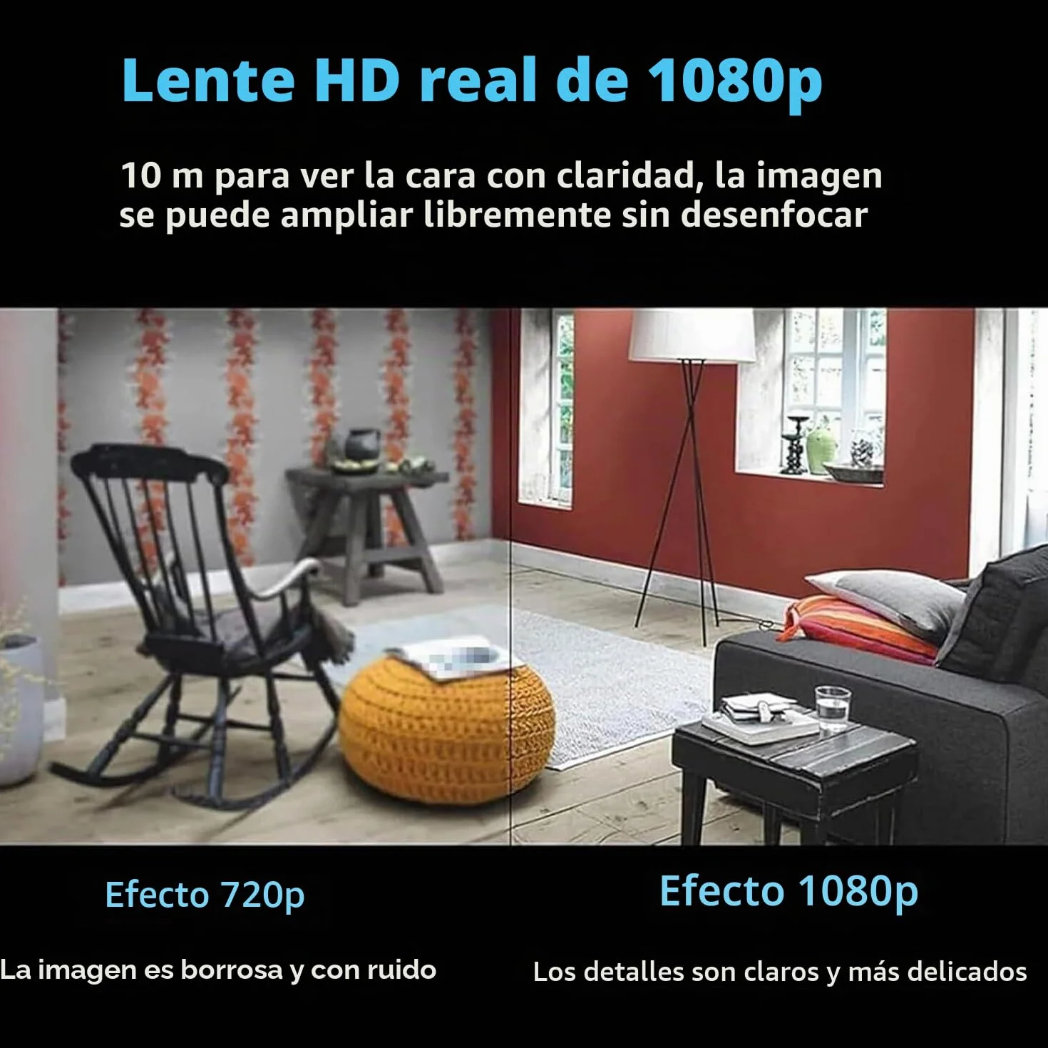Cámara Ojo de Gato, Popular Cámara de Ojo de Gato para el Hogar, Mini Cámara Wifi Inalámbrica 1080p con Visión Incluida, Fácil Instalación, Cámara de Visión Nocturna para Hogar, Oficina, Coche (3