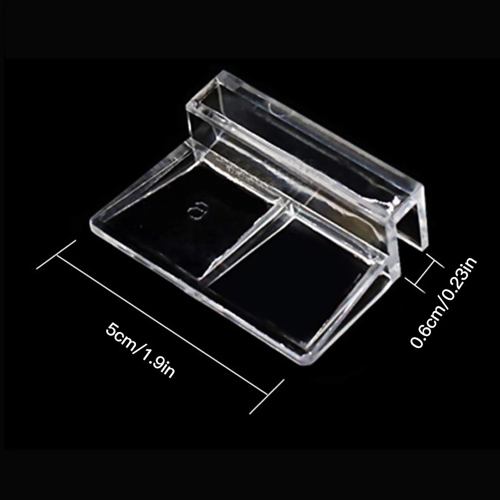 4 soportes de plástico transparente para acuario, cubierta de cristal, accesorios para acuario