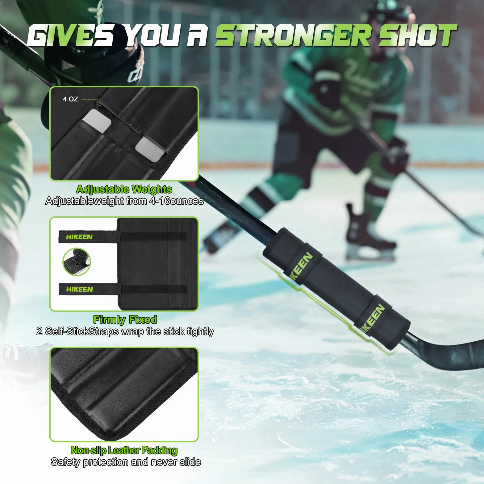 BOOSTEADY Peso Profesional para Palo de Hockey, Ajustable 4-16 Onzas, Entrenamiento Antideslizante
