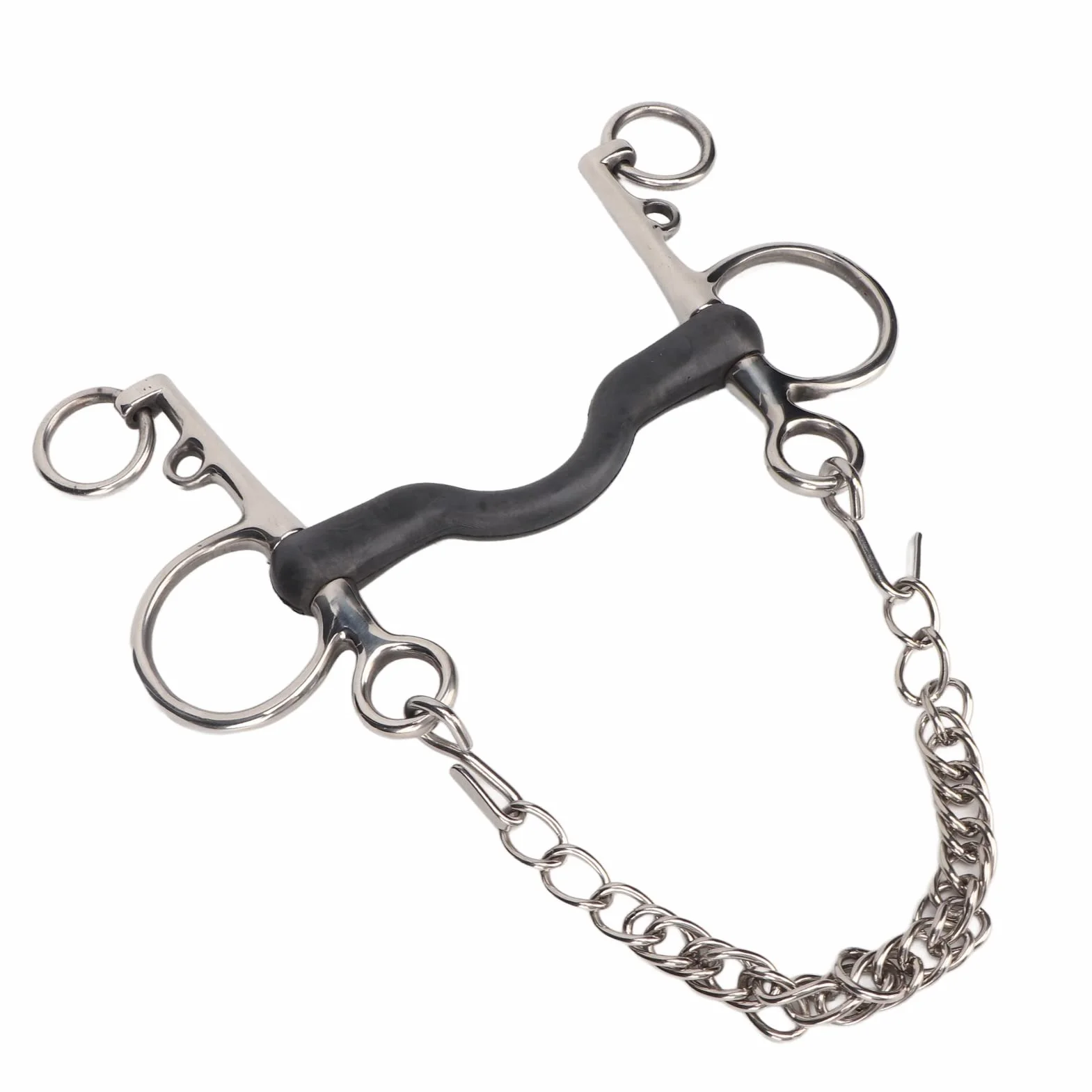Pongnas Filete de Boca de Caballo, Filete de Caballo de Acero Inoxidable Pulido a Mano, Resistente y de Fácil Control, Seguro para Accesorios para Caballos (135MM)