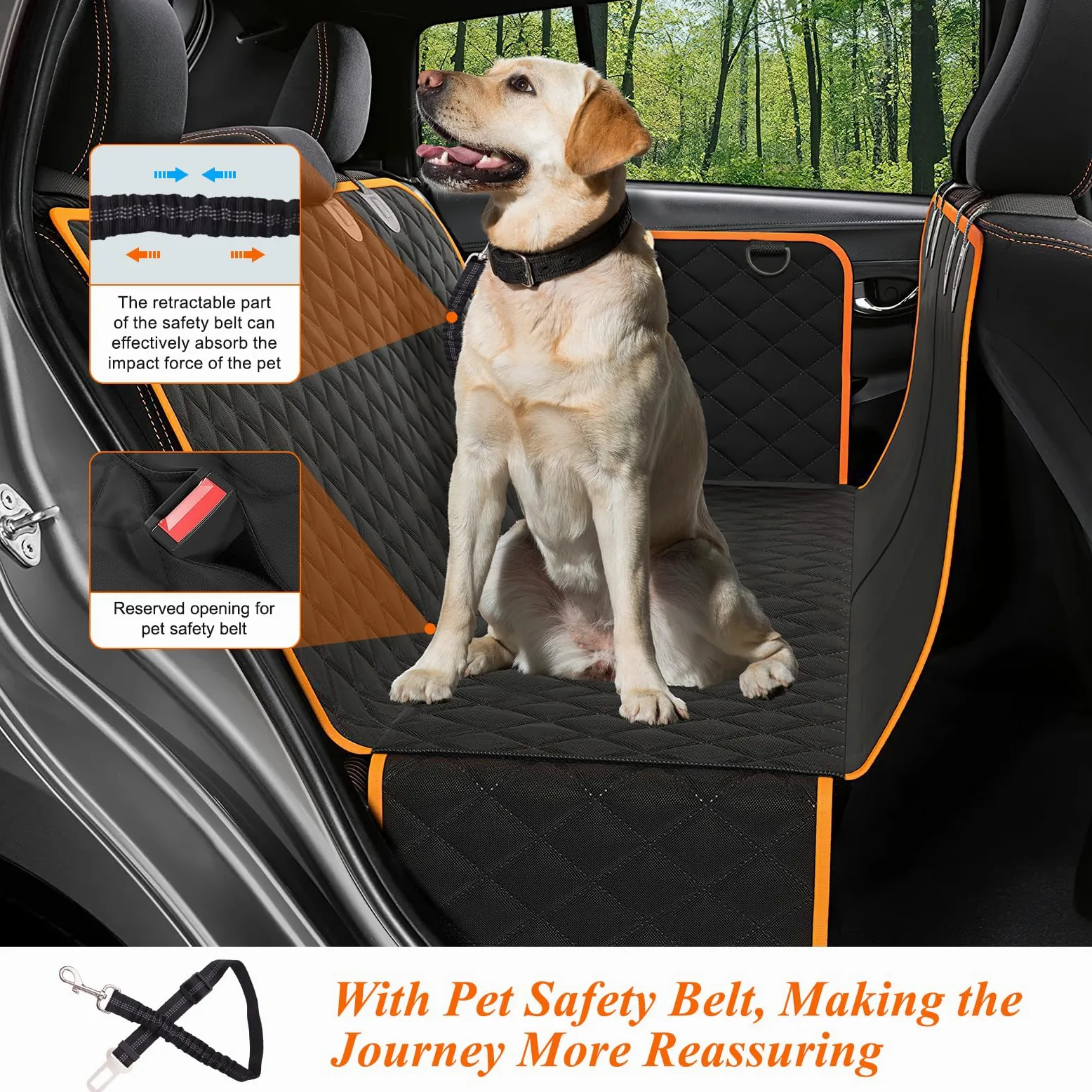ICWEIMEI Funda de asiento de coche para perro, impermeable, para viajes de perro, antideslizante, protector de asiento de coche para mascotas, para coches, camiones, SUV