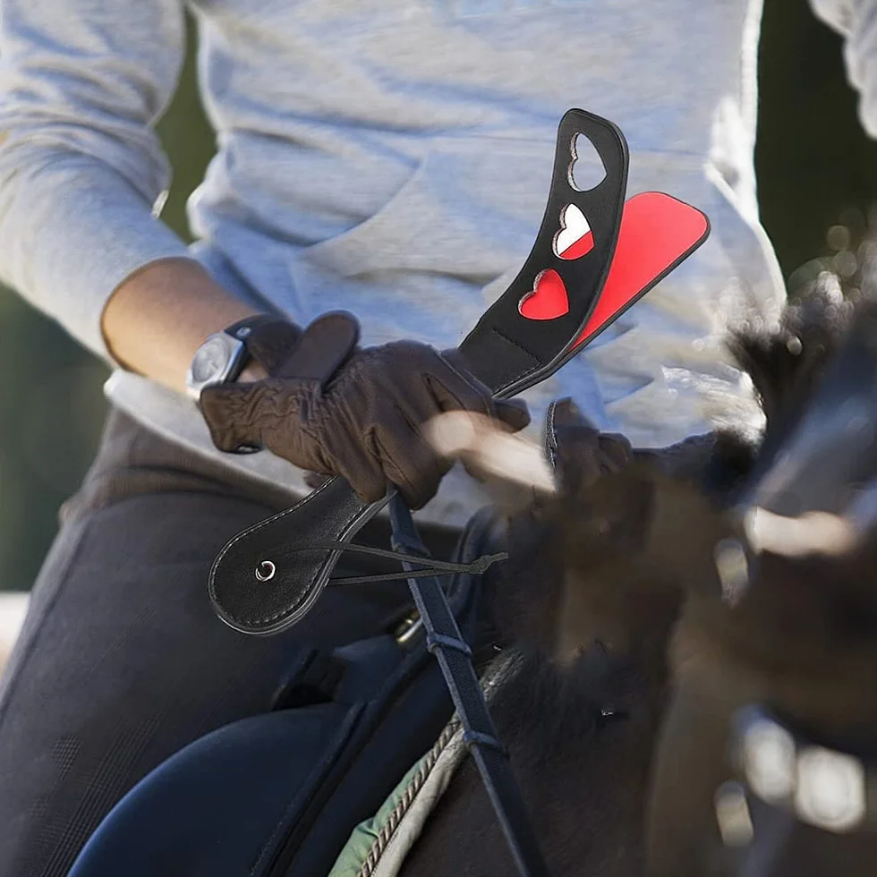 PU Cuero Negro Montar a Caballo Pádel de Equitación para Entrenamiento Diario