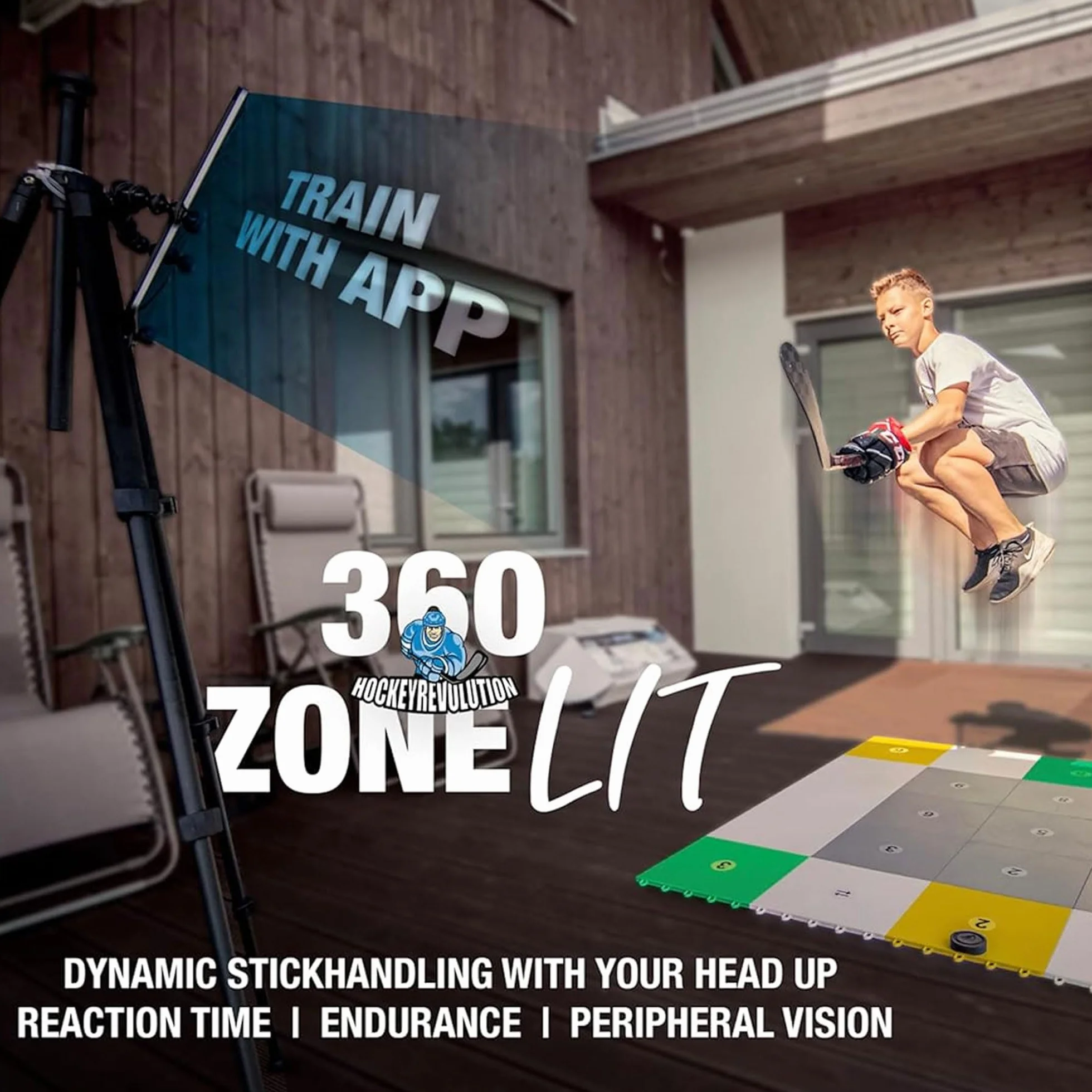 Azulejos de Entrenamiento Profesional Hockey Revolution con Iluminación 360 Zonas