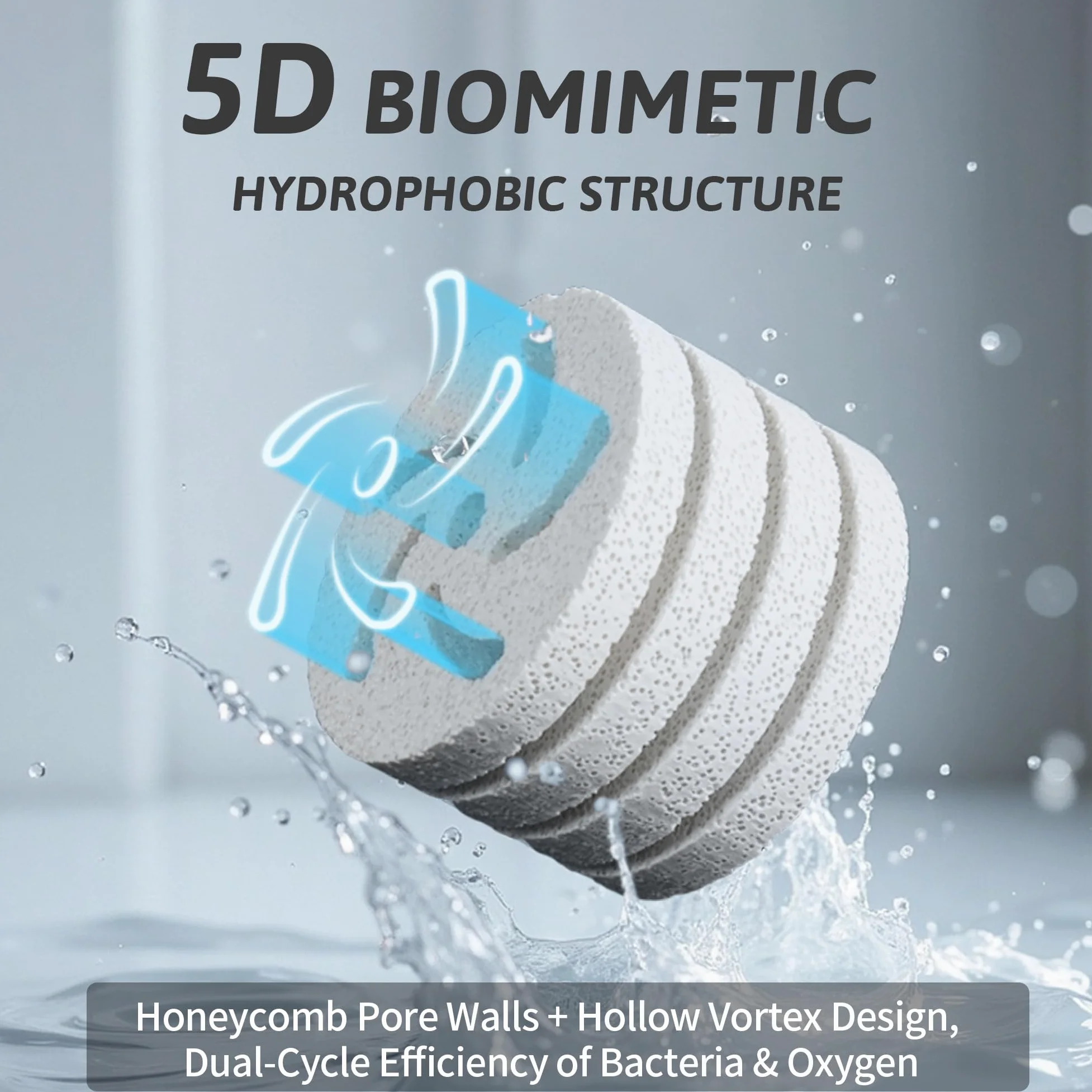 boxtech Bloques biológicos de cerámica, medios de filtro de acuario autolimpiables, mejora la claridad del agua y el crecimiento bacteriano, nano medios de filtro para filtración de peceras y