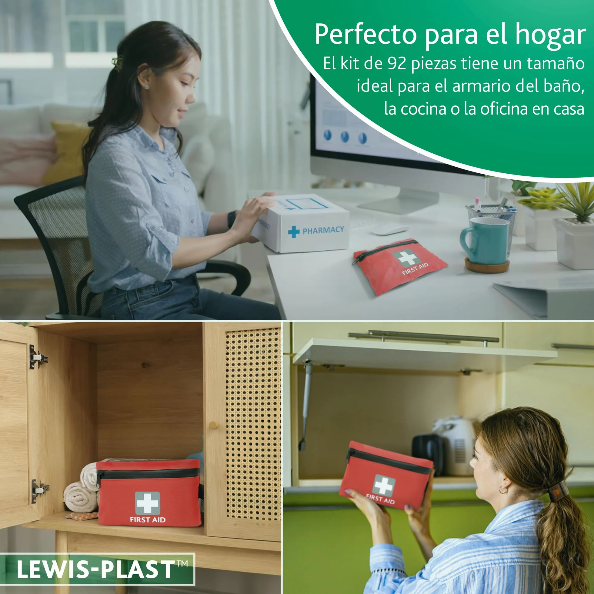 LEWIS PLAST Kit Completo de Primeros Auxilios 92 Piezas para Exterior
