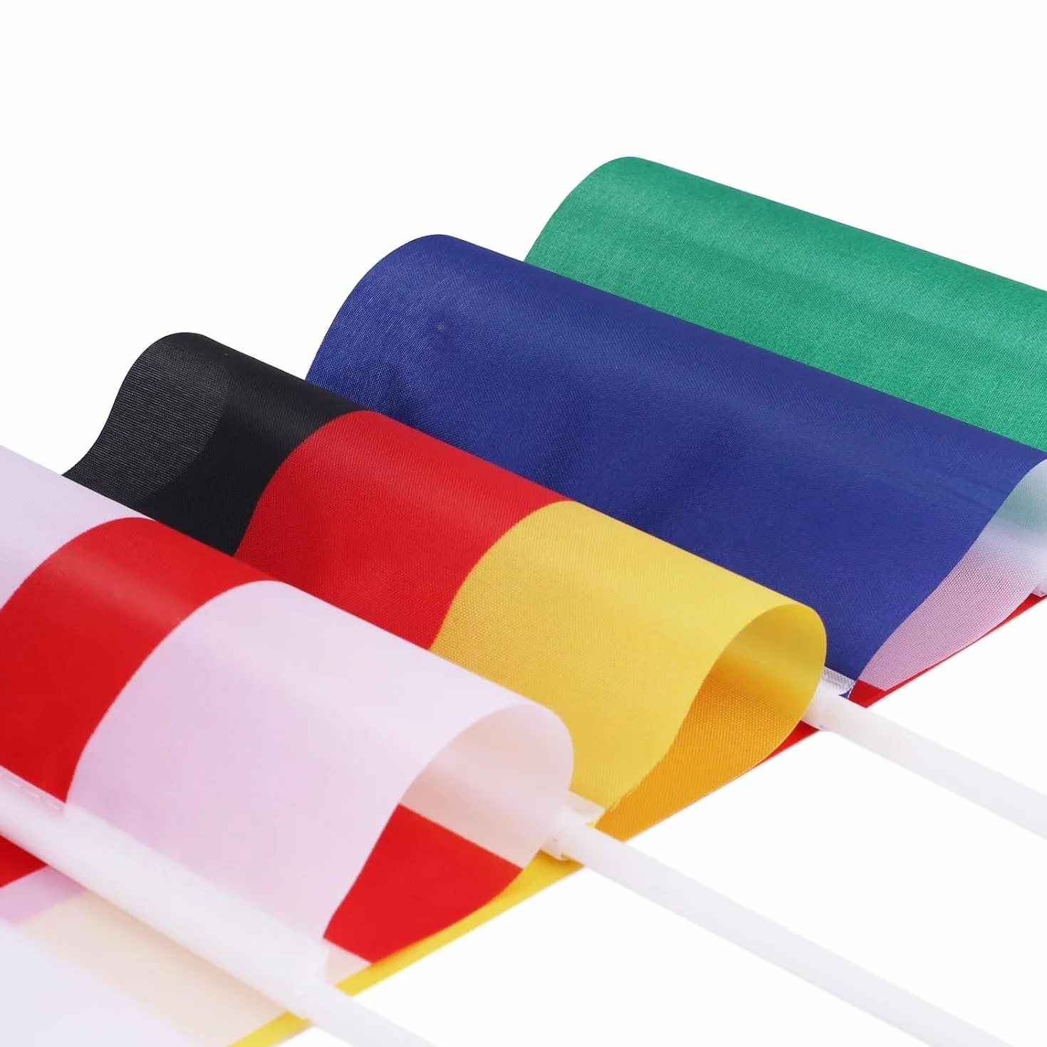 AhfuLife Bandera de Mano de Fútbol Copa del Mundo 48 Países 30cm Palo Doble Cara Decoración Desfile Fiesta