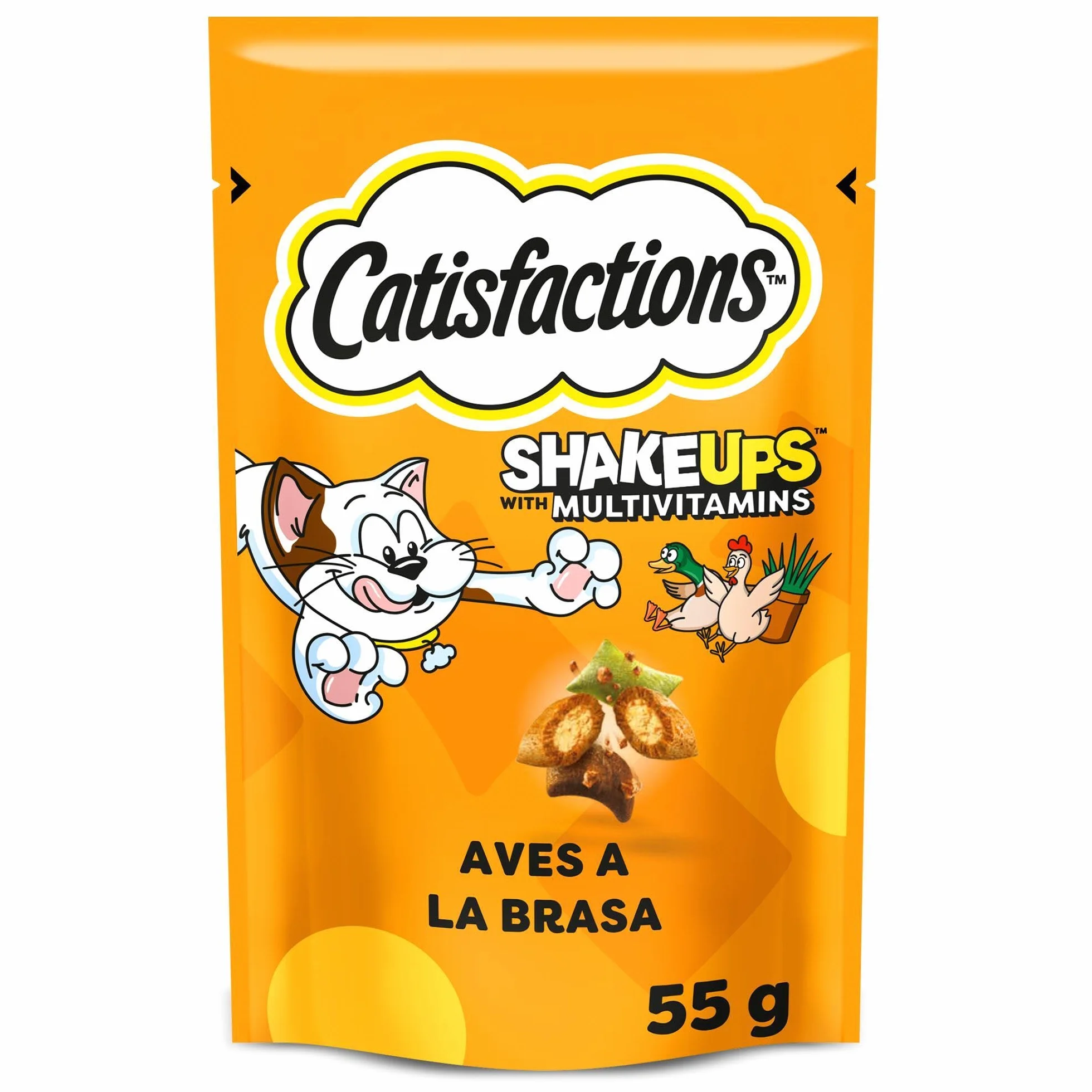 Catisfactions Premios para Gatos Sabor Aves a la Brasa 6x55g
