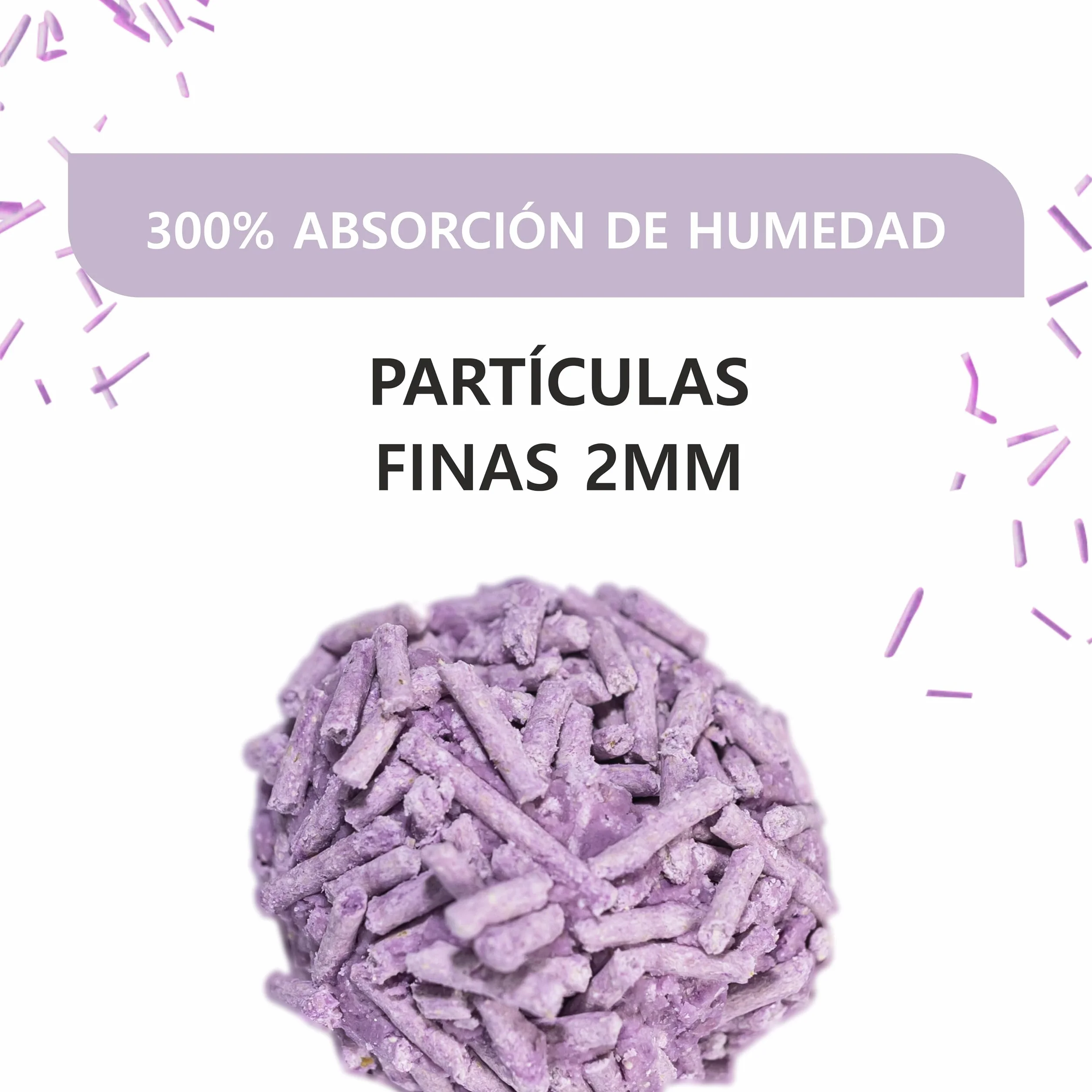 Arena de Tofu para Gatos (18L/7,5Kg) - Natural y Biodegradable - Aglomerante Instantáneo, Bajo en Polvo, Control de Olores Duradero, Ultra Absorbente, Desechable en el Inodoro (Lavanda)