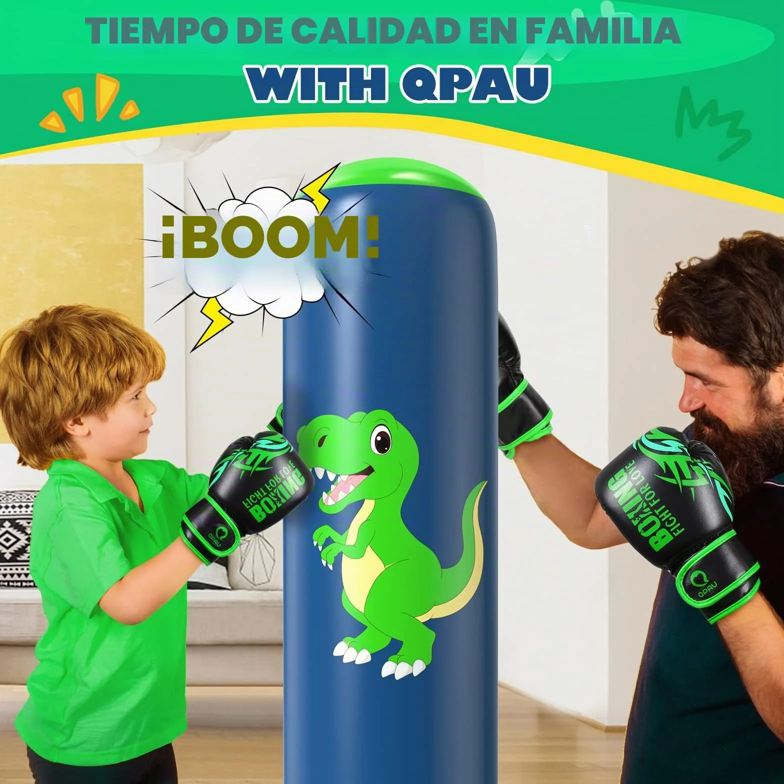 Saco Boxeo Niños Inflable de Pie 3-8 Años Punching Ball Set Karate Taekwondo MMA