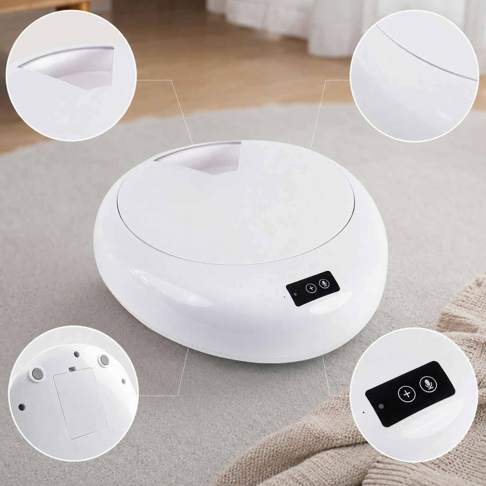 Dispensador Automático de Comida para Gatos, Comedero Húmedo con Bandeja Extraíble, Portátil, Diseñado para Comidas Regulares, Control Remoto, Adecuad, Blanco, Individual