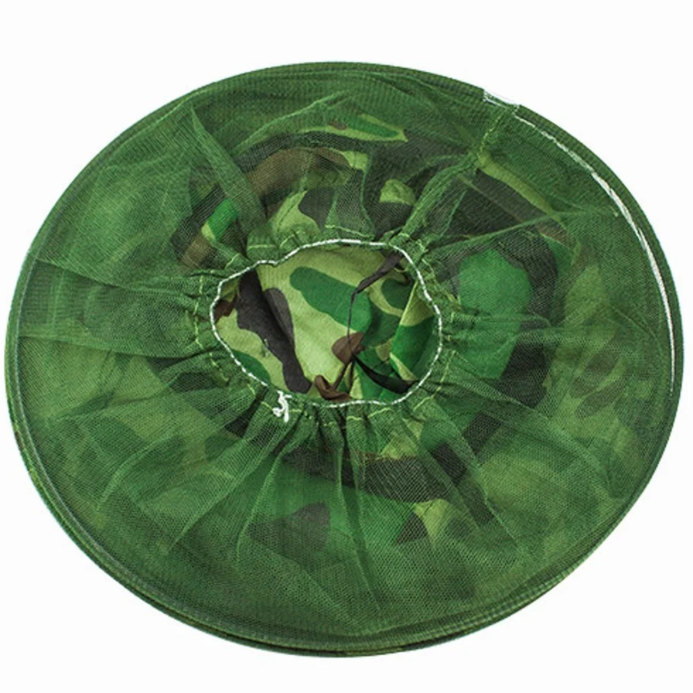 Camuflaje Máscara Anti-Mosquito Apicultura con Cabeza Net Malla Cara Protección Equipo de Pesca al Aire Libre