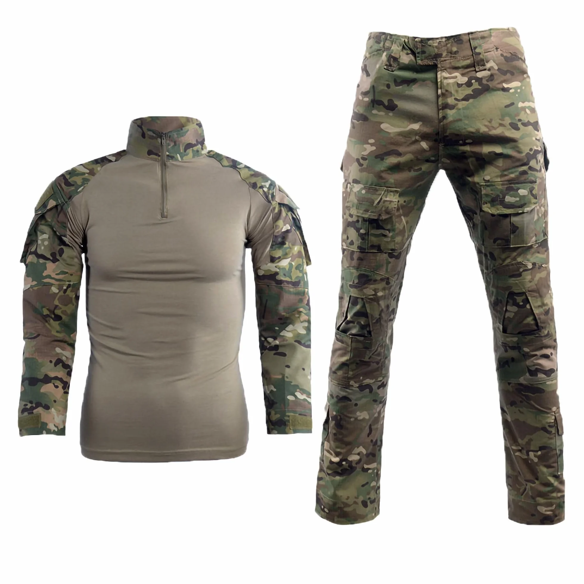 Traje Táctico Airsoft Pantalones Camisas Paintball Uniforme Camuflaje Militar Manga Larga Ripstop BDU