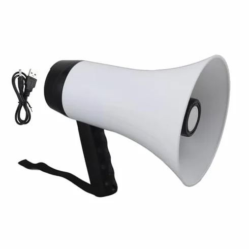 HEEPDD Megáfono Altavoz PA Bullhorn 30W Alarma Sirena Control Volumen Correa Deportes