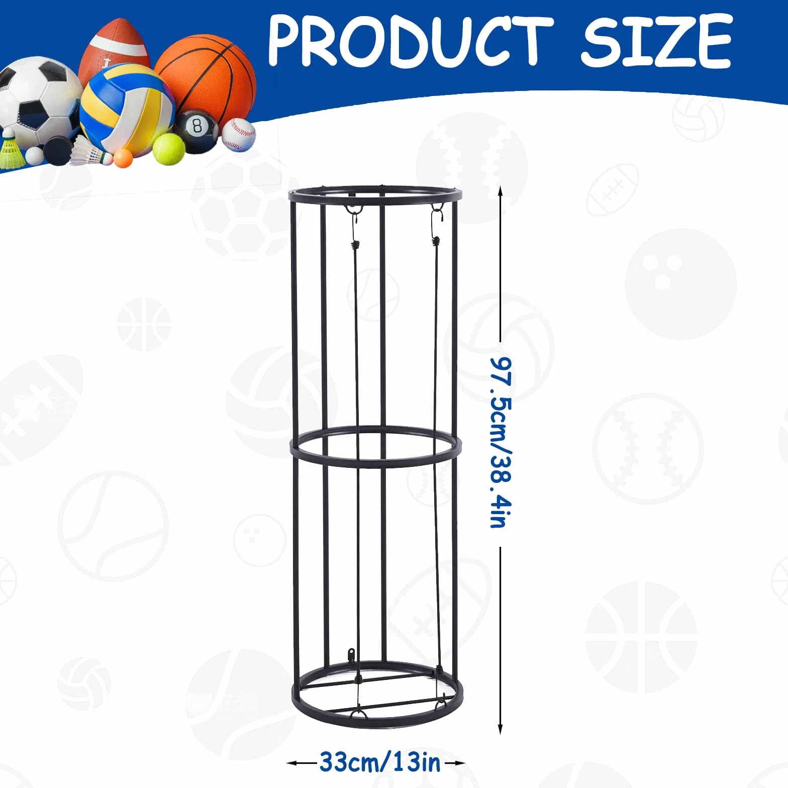 HAMON Soporte de bola vertical extraíble montado en pared, organizador de almacenamiento