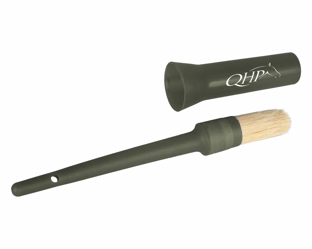 QHP Pincel para pezuñas con tapa Color (verde oliva)