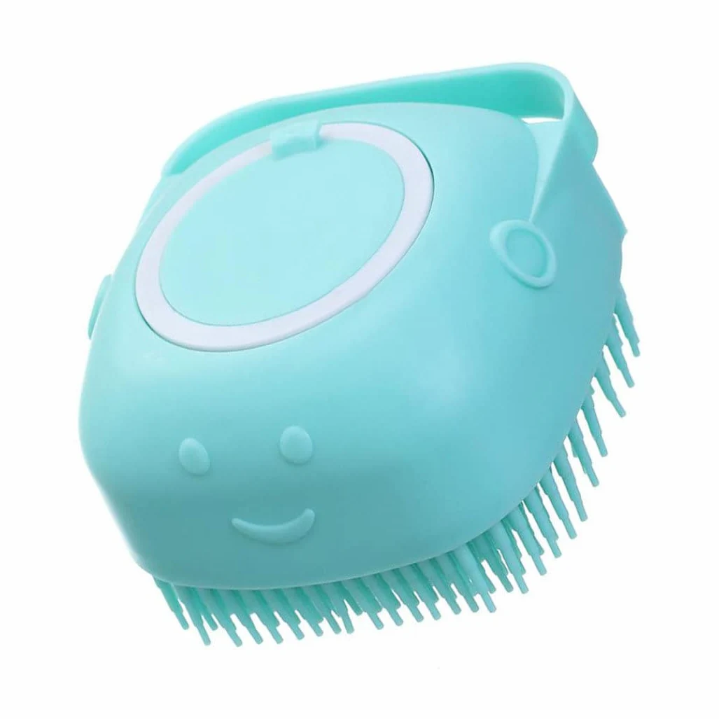 Cepillo de champú para Mascotas Cepillo de baño para Mascotas Cepillo dispensador de Masaje de champú de Silicona para Gato Perro Azul liujiapeng55 (Blauw)