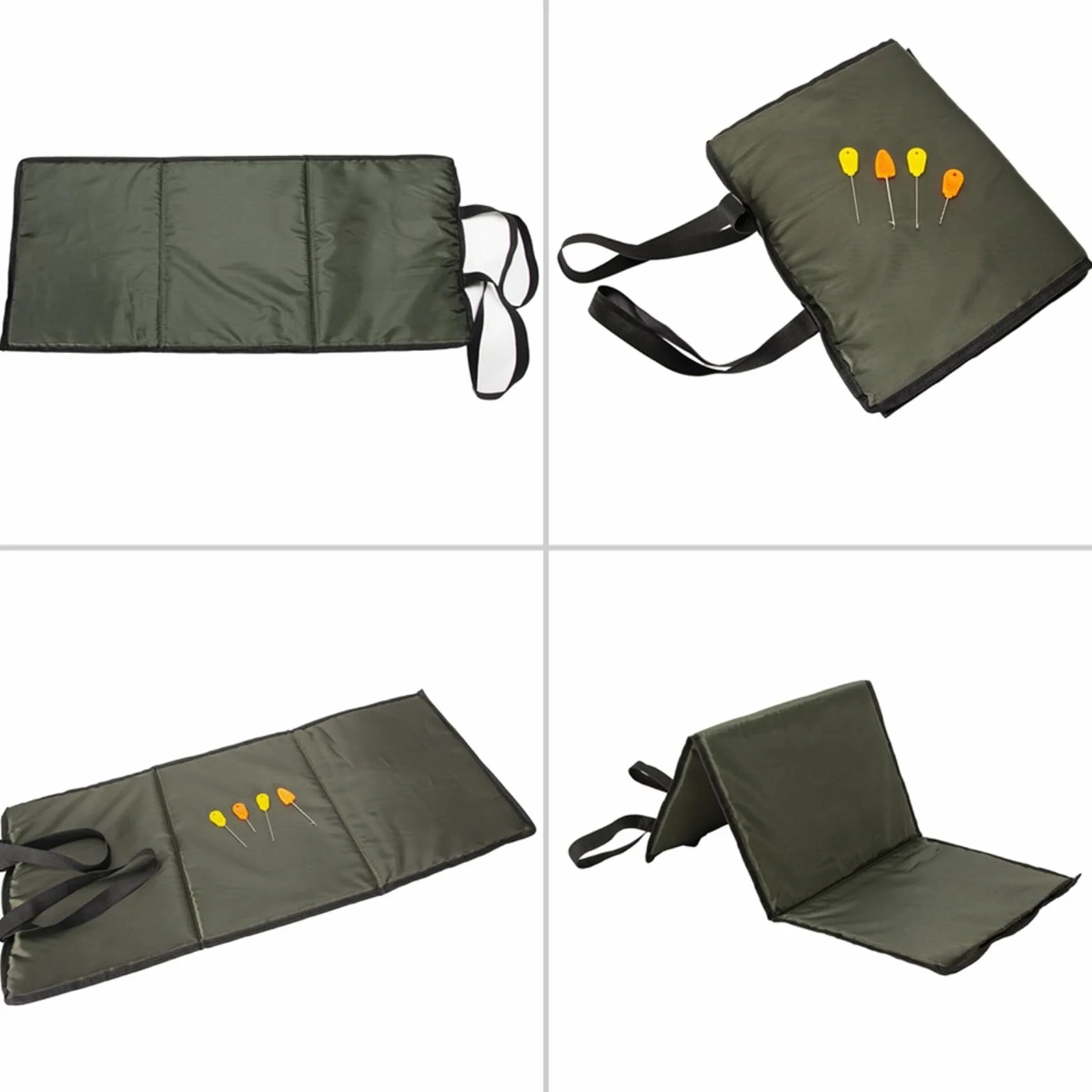 Alfombrilla plegable para pesca de carpas 80x35 cm poliéster algodón verde protección peces
