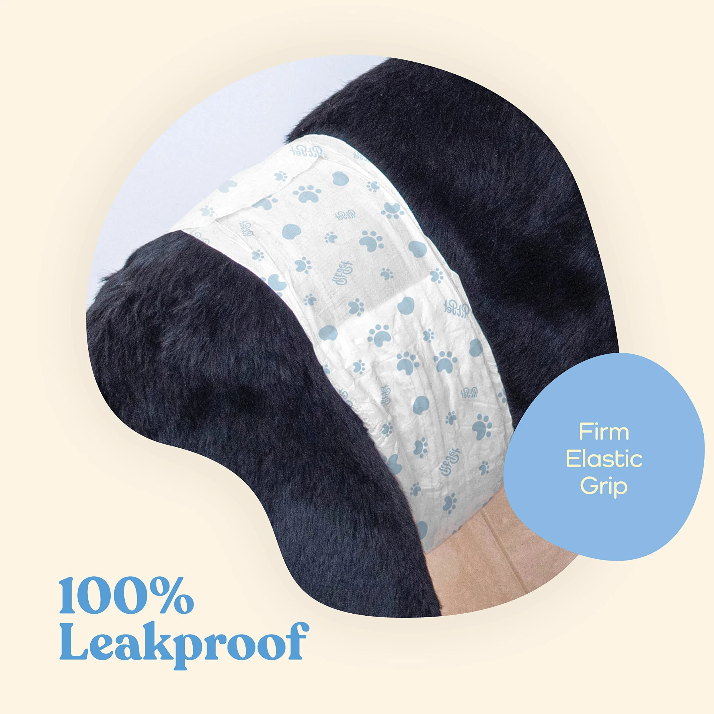 Pañales cómodos para perros machos, paquete de 50 envolturas desechables superabsorbentes para perros machos, tecnología FlashDry gel, indicador de humedad, pañales para perros, envolturas para el