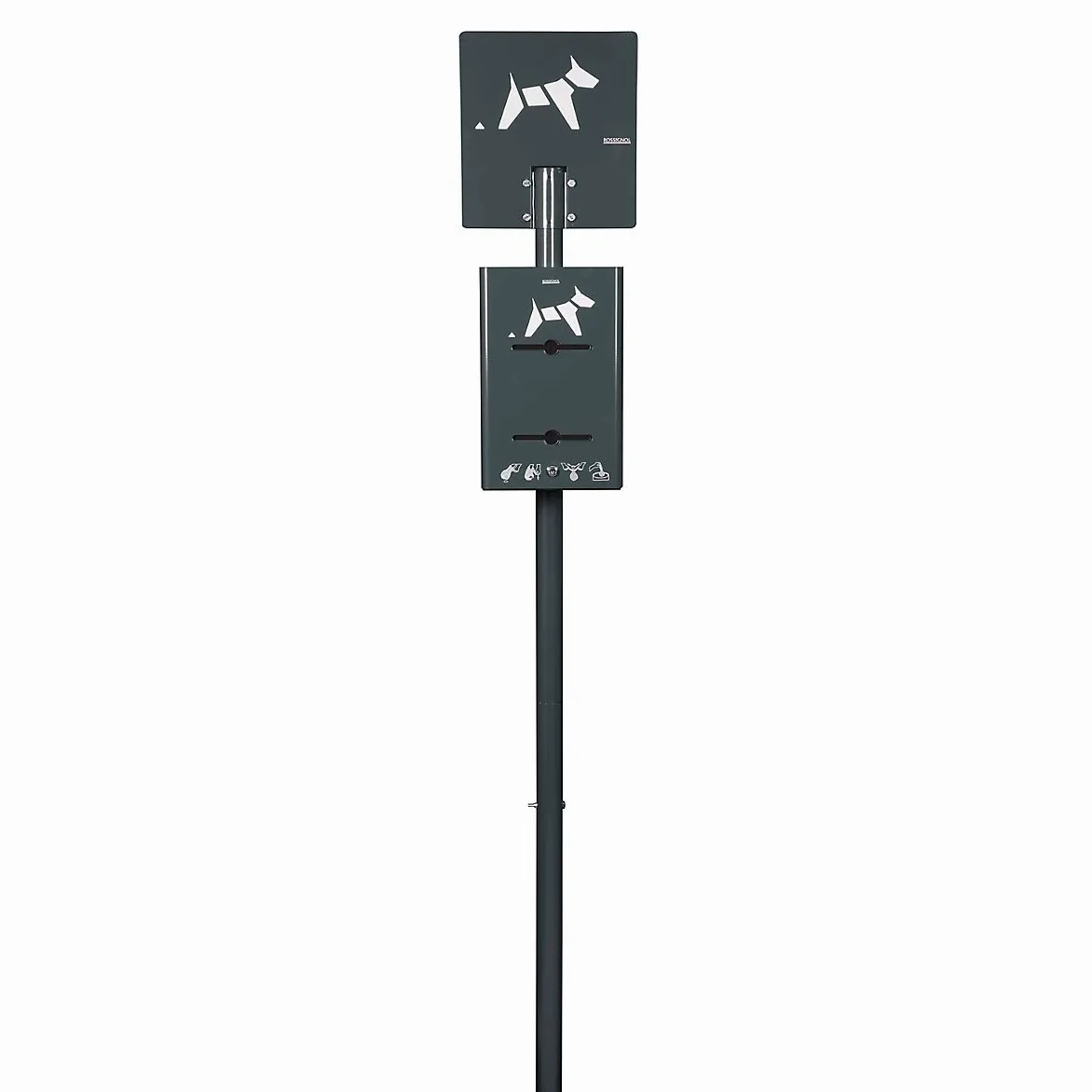 Rossignol Hygeca - Postes con dispensador de bolsas para excrementos de perro, 5 colores, gris antracita mate