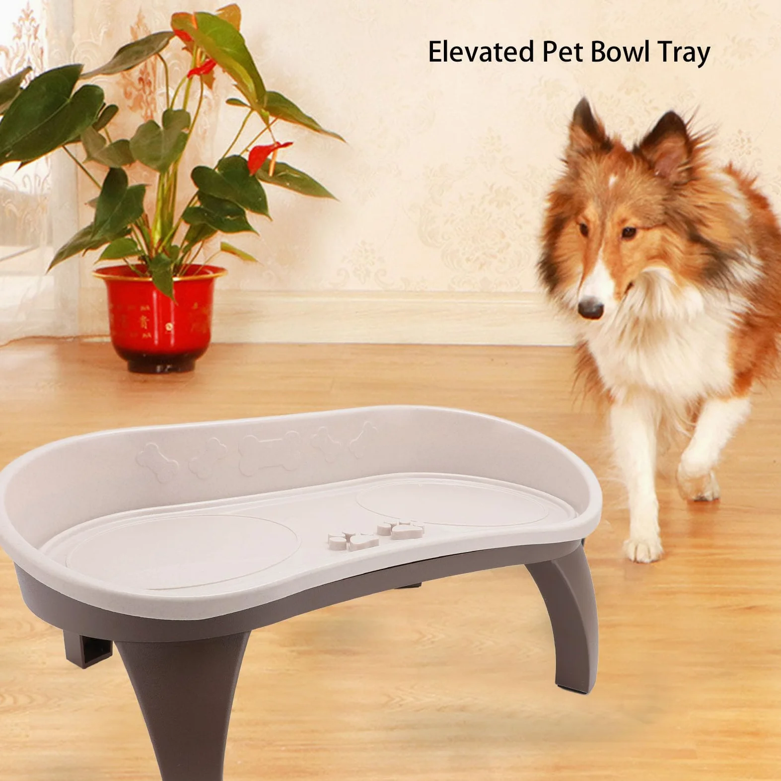 Soporte Elevado para Cuenco para Perros con Pies a Prueba de Arañazos, Bandeja Elevada para Comedero para Mascotas Pequeñas, Medianas y Grandes