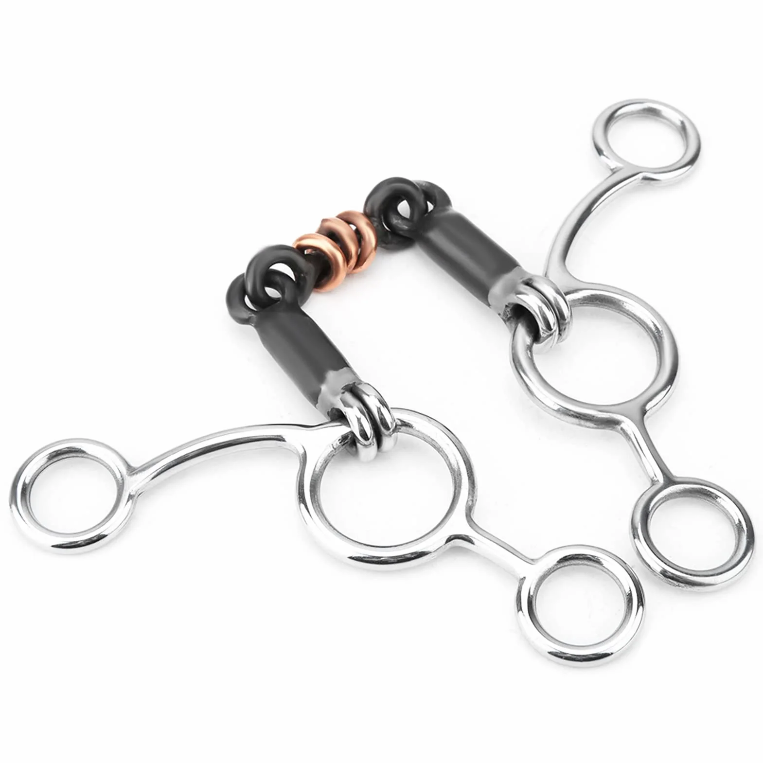 Mordaza de Caballo barrel racing horse bit Broca de Mordaza de Acero Inoxidable con Anillo Suelto Ecuestre con Boca de Acero Negro barrel racing horse Losse ring