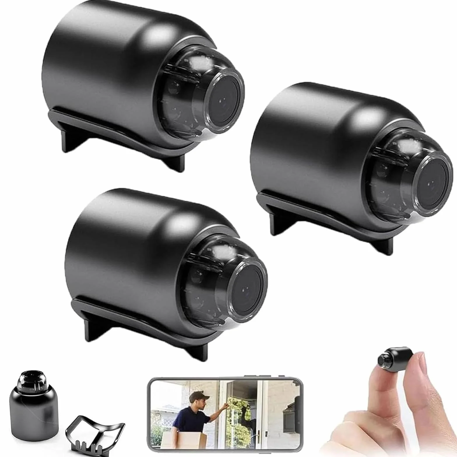 Cámara Ojo de Gato, Popular Cámara de Ojo de Gato para el Hogar, Mini Cámara Wifi Inalámbrica 1080p con Visión Incluida, Fácil Instalación, Cámara de Visión Nocturna para Hogar, Oficina, Coche (3