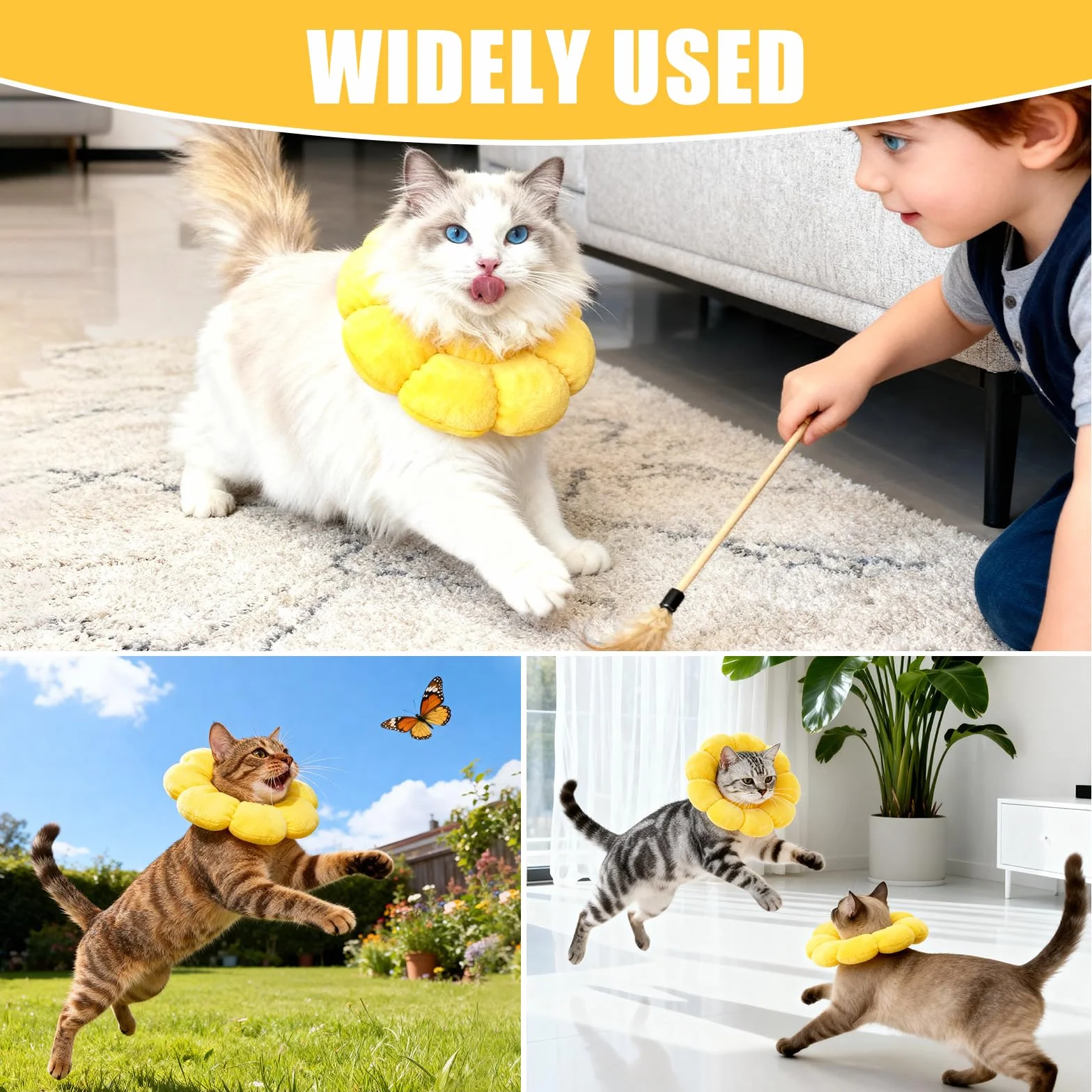 QKURT Collar de Recuperación para Gato, Collar Ajustable para Gatos Después de La Cirugía, Evitar Picaduras de y Arañazos Lesiones y Lamido, Forma de Flor