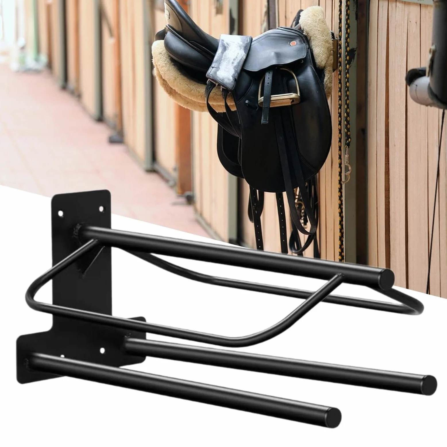 Soporte Para Silla De Montar Soporte Para Montura De Pared | Porta Brida De Caballo Para En El Hogar Exterior Granja Rancho Trabajo Equino Y Veterinario