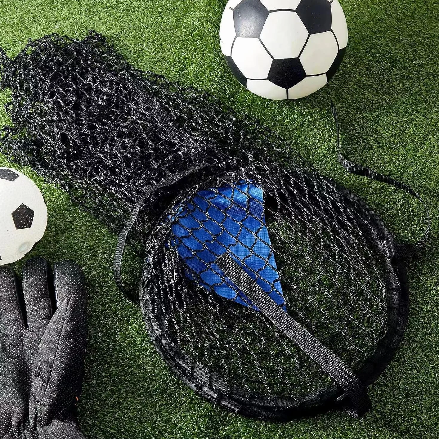 Portería de Fútbol Plegable con Red, Entrenamiento y Práctica de Tiro (Negro)