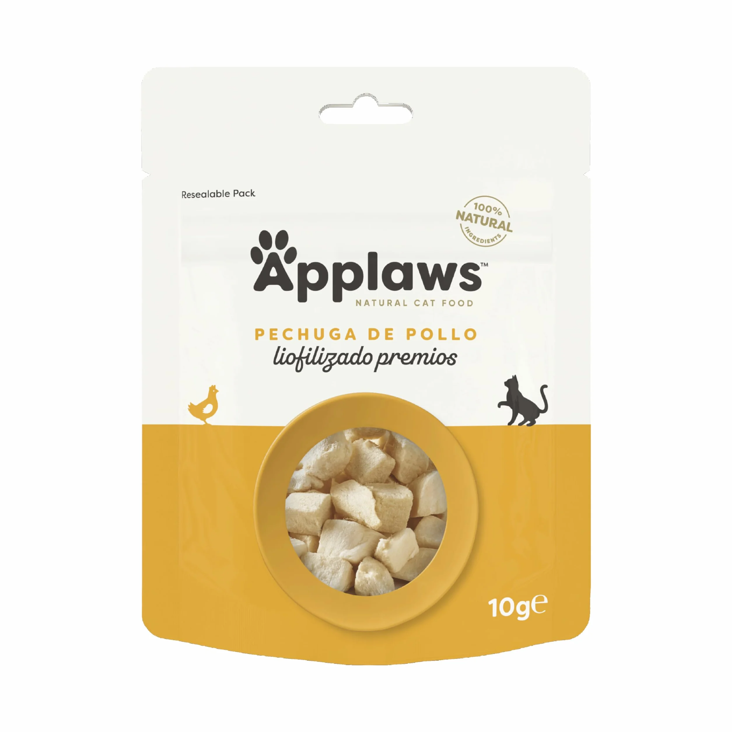 Applaws Natural Cat Treats, Freeze Dried Chicken Breast - Pack of 12 x 10g Bags