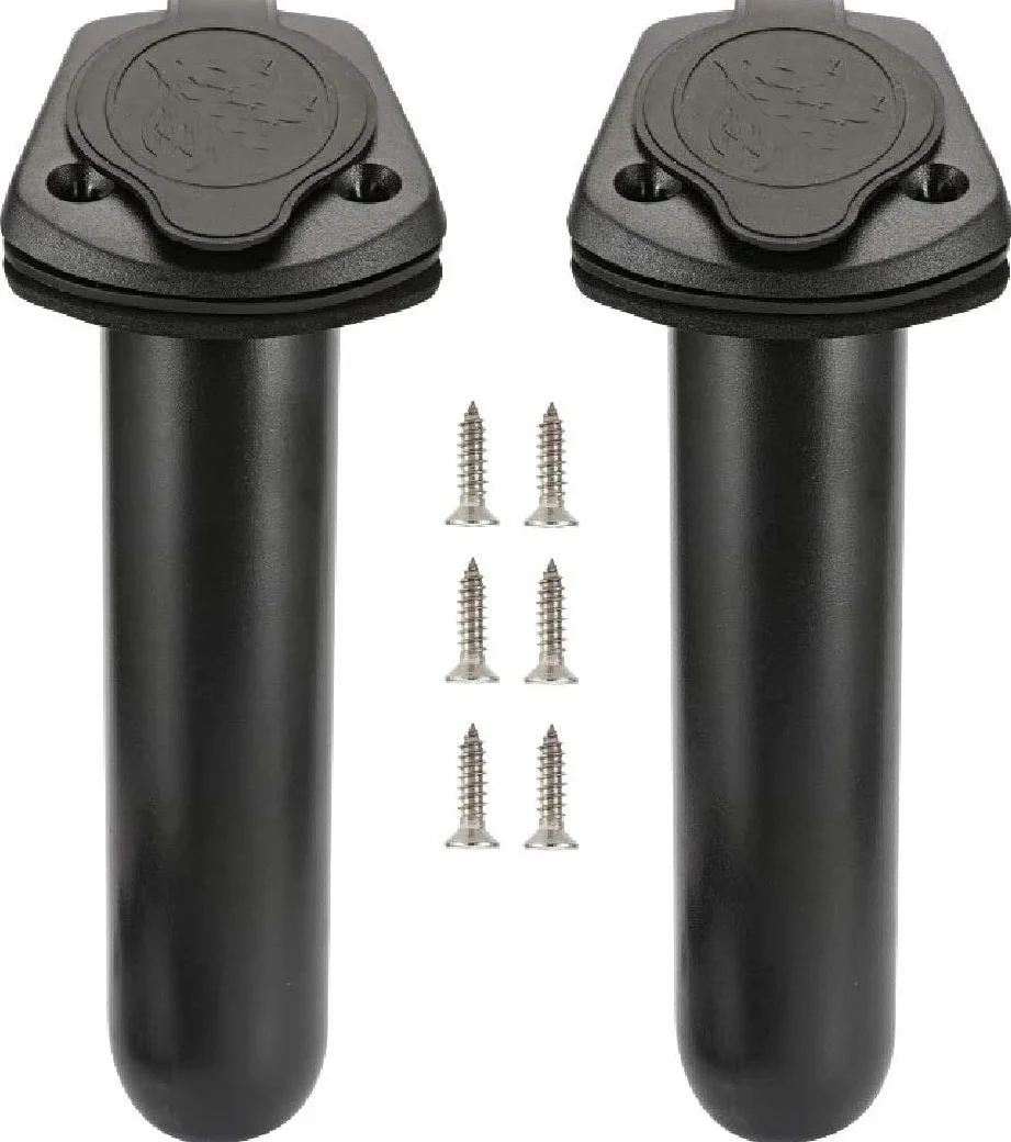 POFET 2 soportes de plástico para caña de pescar con cubierta de tapa, accesorios de pesca para kayak, canoa, barco